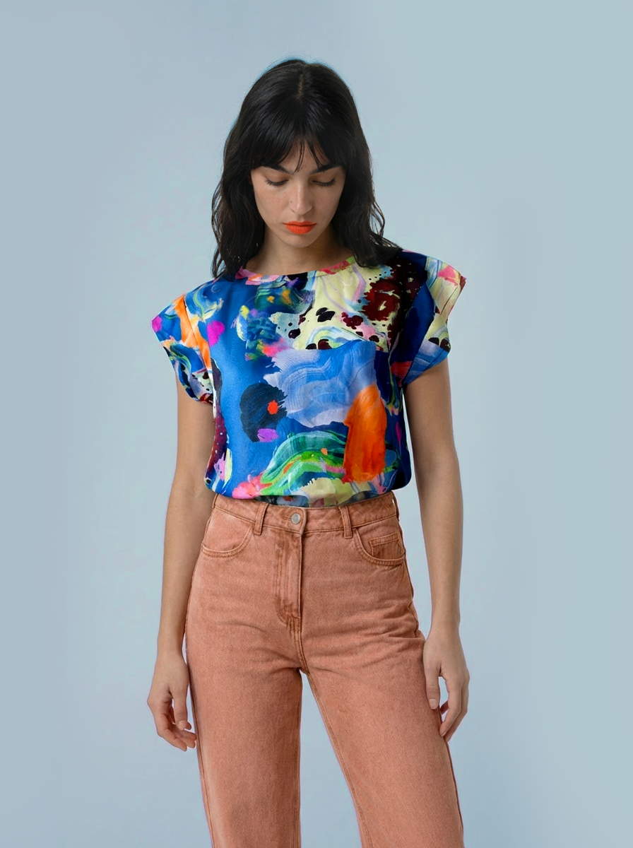 The Artist Way Splat cotton linen top