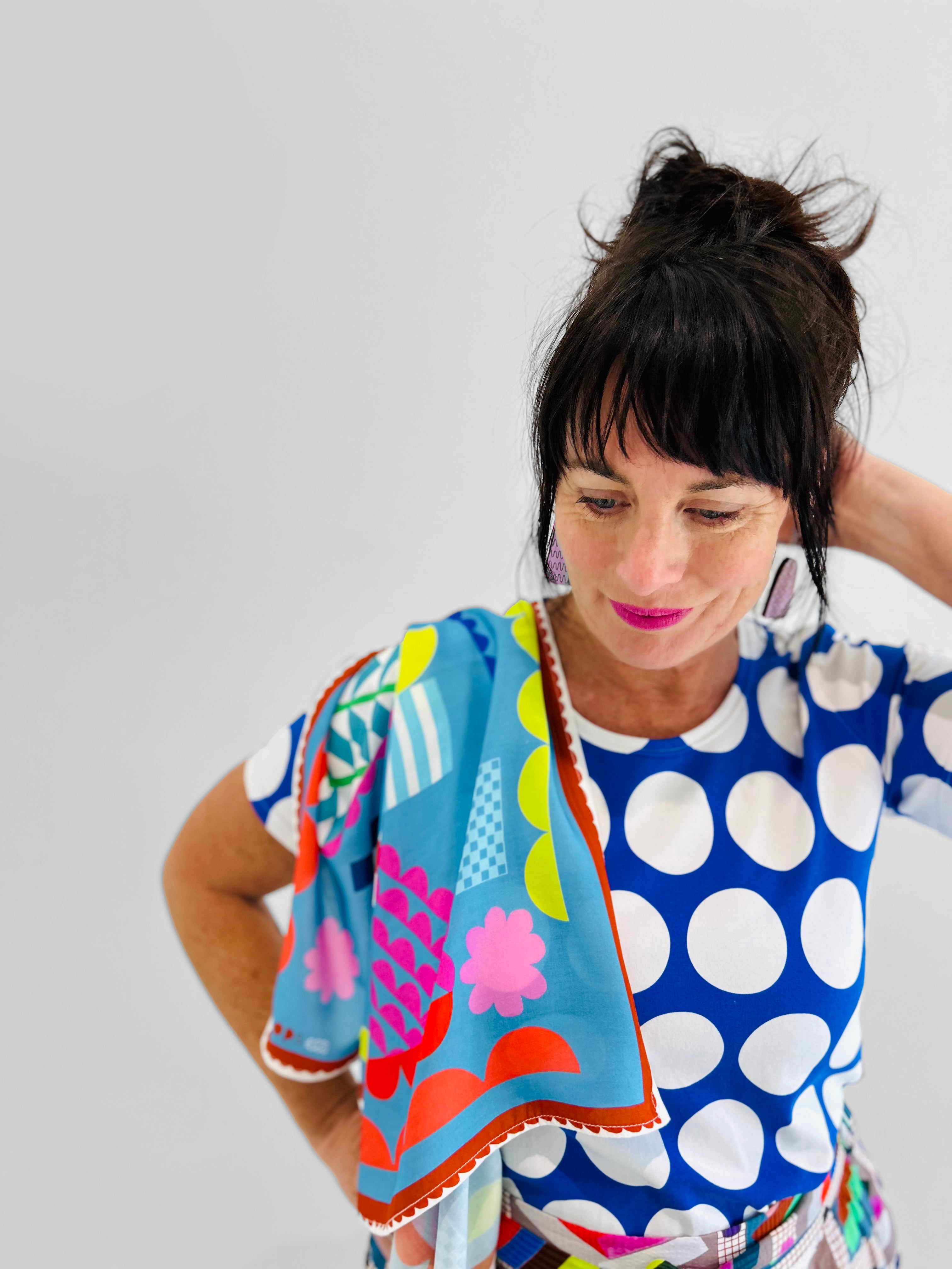 The Stitch Weave Patchwork  95% cotton 5% Silk Scarf
