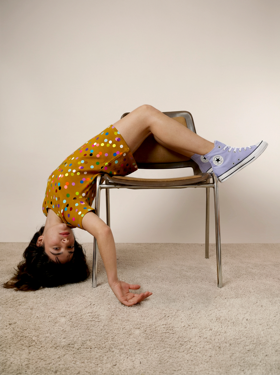 Mustard Confetti Jersey Top