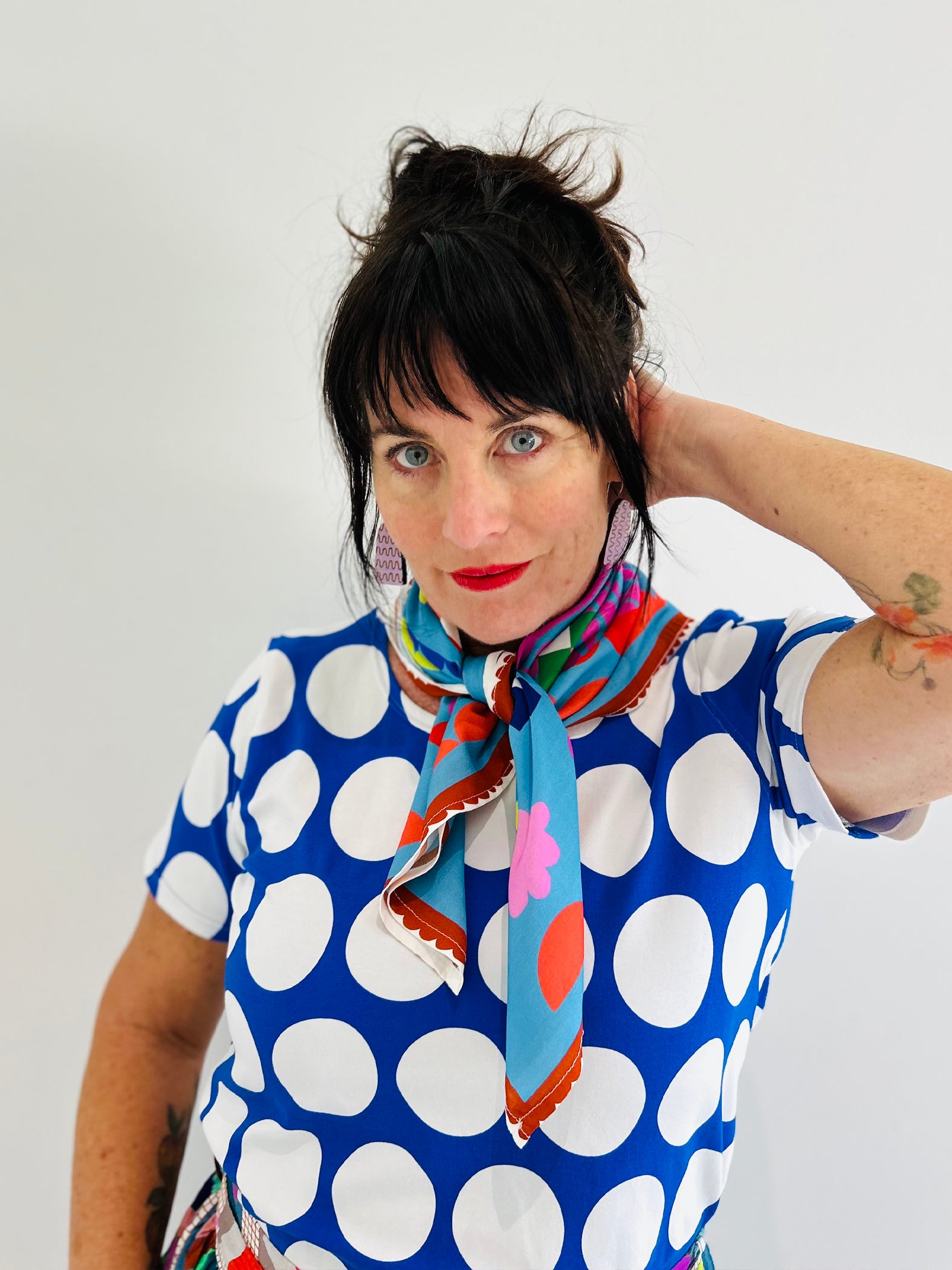 The Stitch Weave Patchwork  95% cotton 5% Silk Scarf