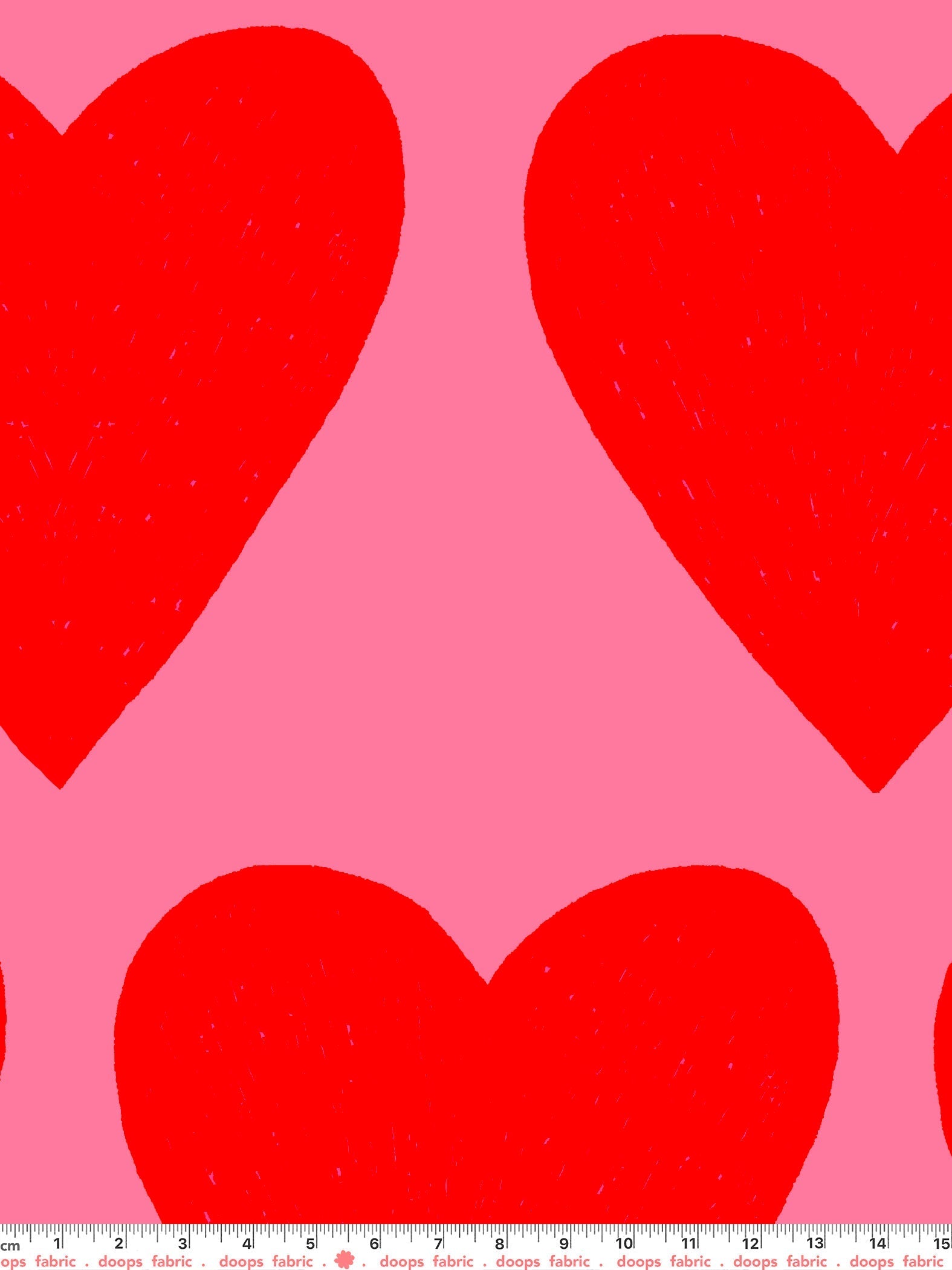Red Hearts VISCOSE CREPE (CUT PIECE 40CM)