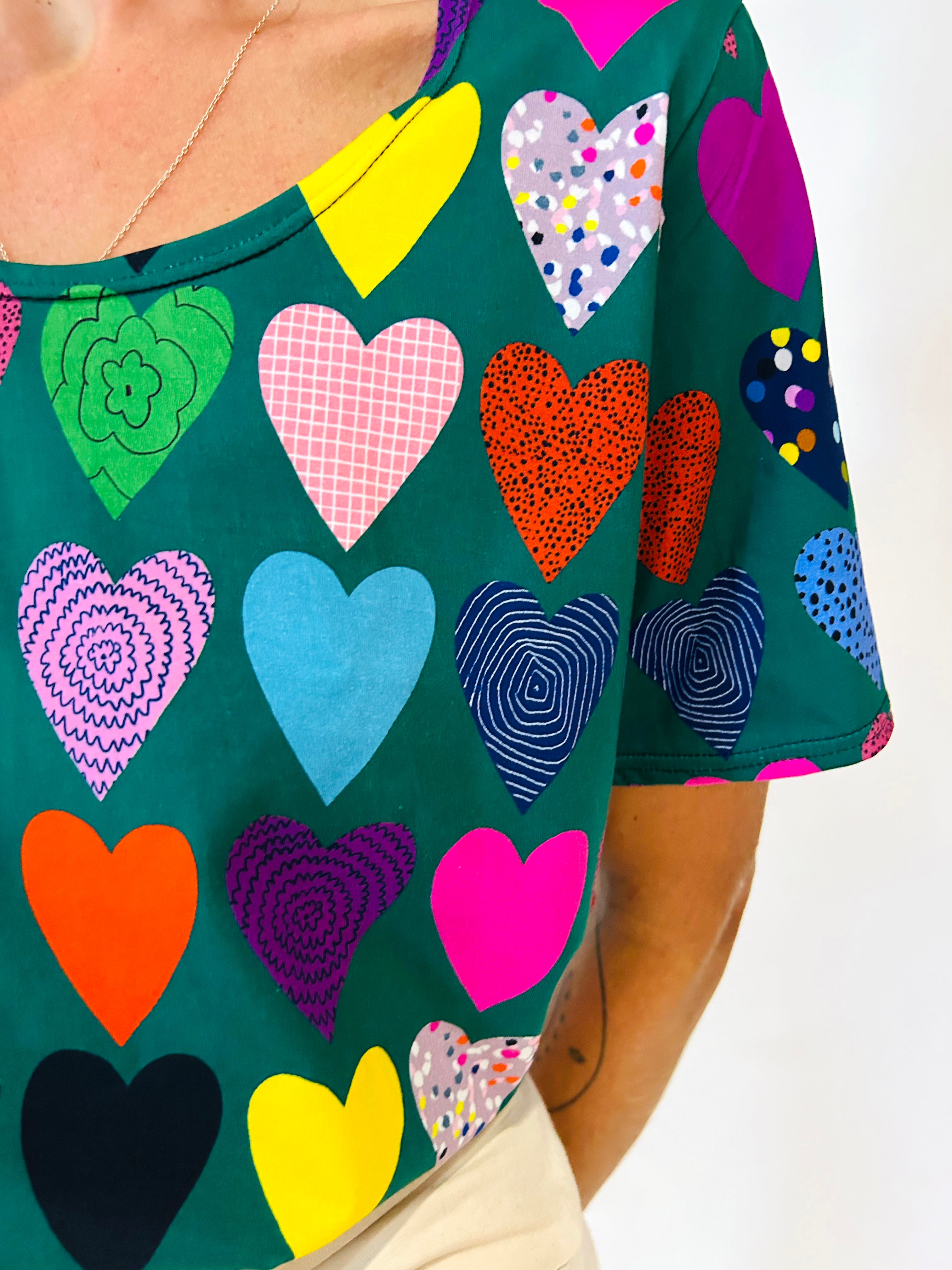 Quilt Hearts Jersey Top/sample