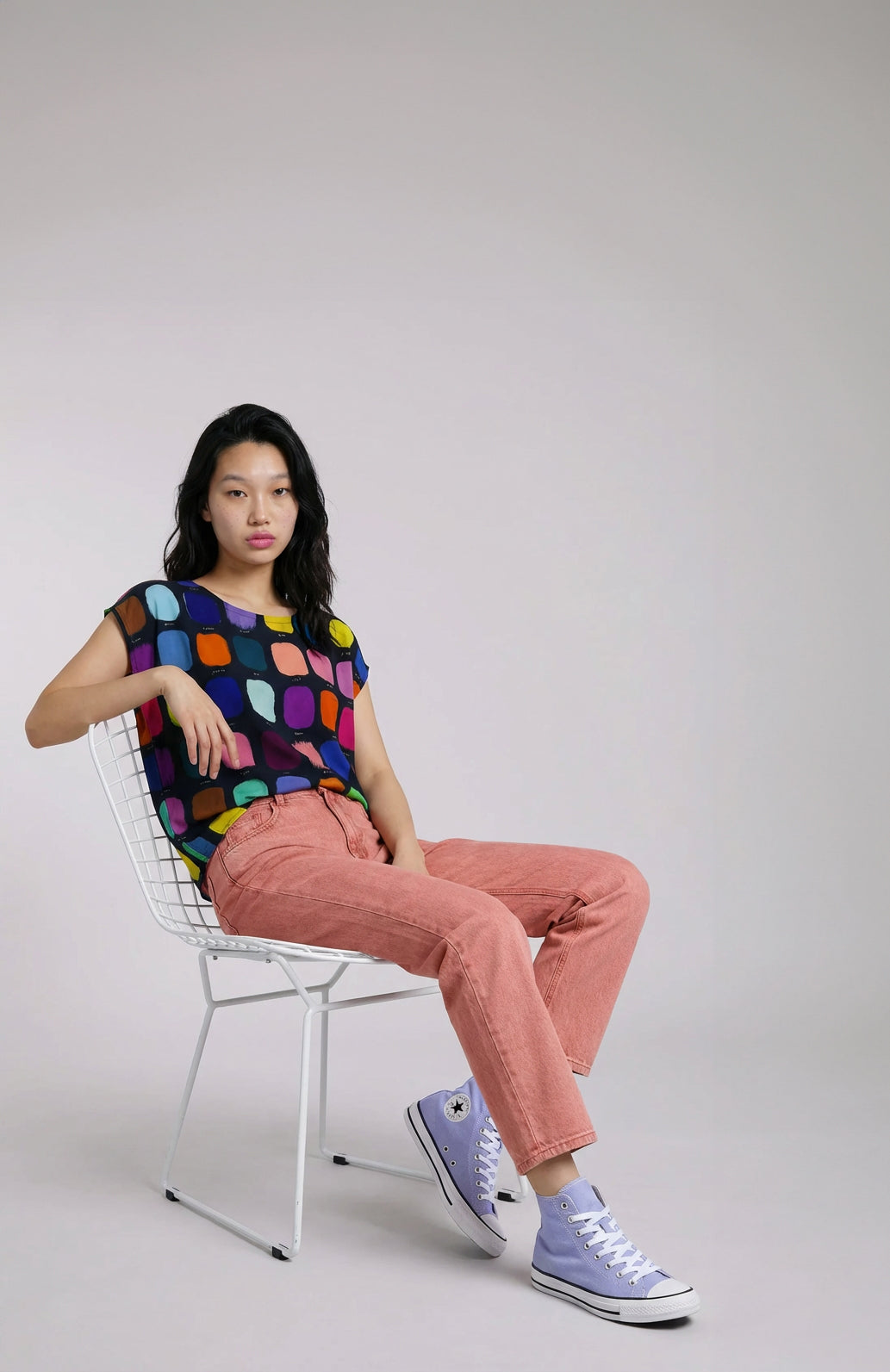 Artist Palette cotton linen top