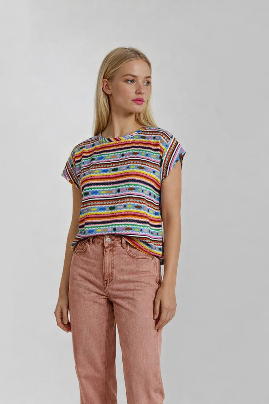 Colour Bomb Lines cotton seersucker (sample S)