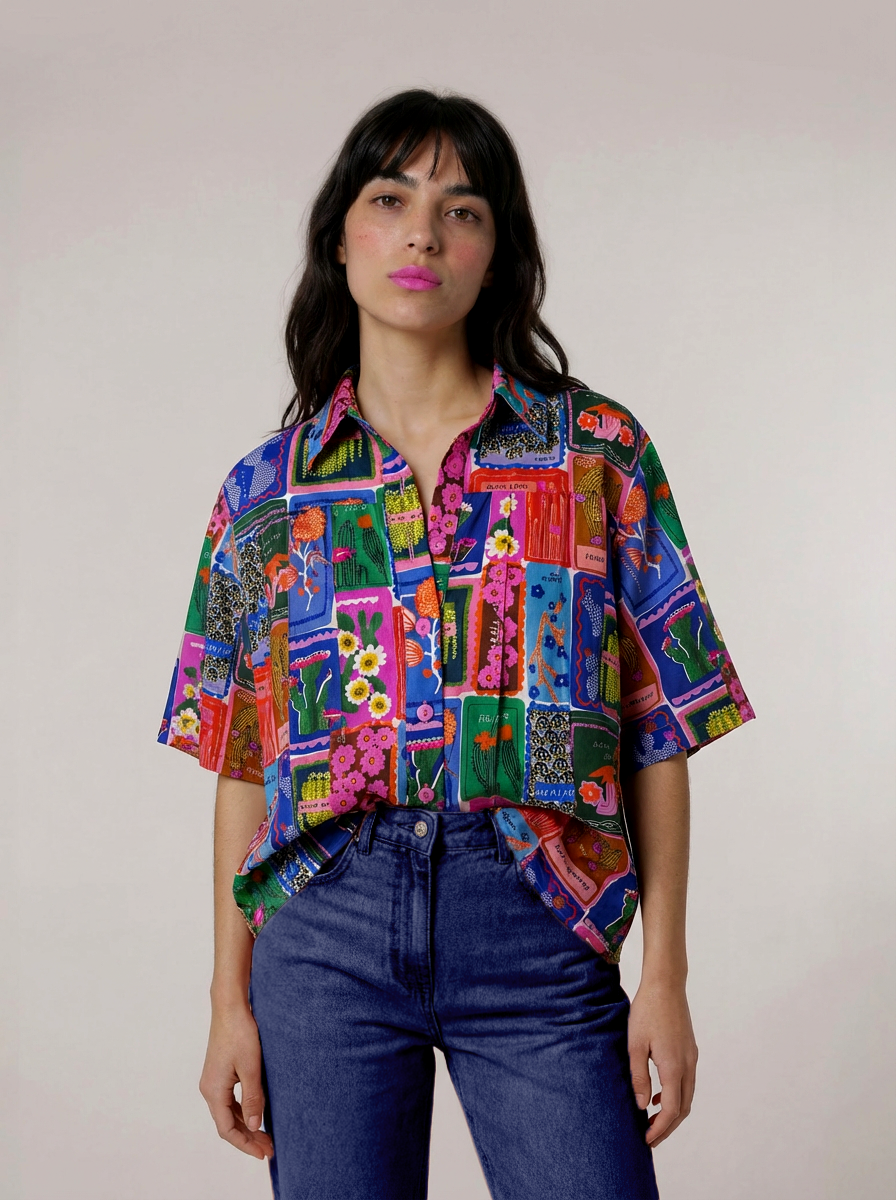 Succulent Love pleated seersucker top SECONDS - No Flaws