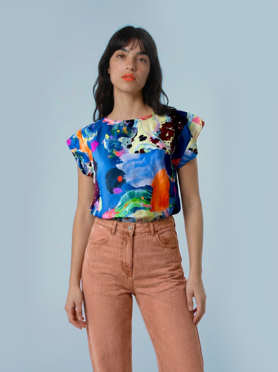 The Artist Way Splat cotton linen top