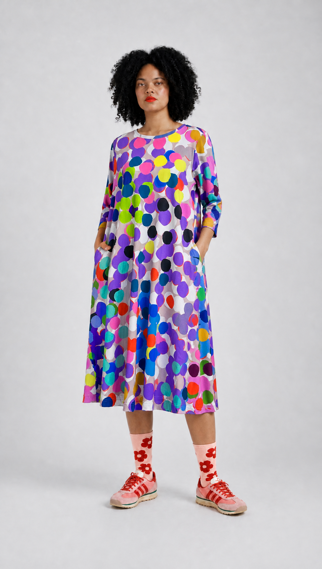 Confetti Pop/large scale print Jersey Dress