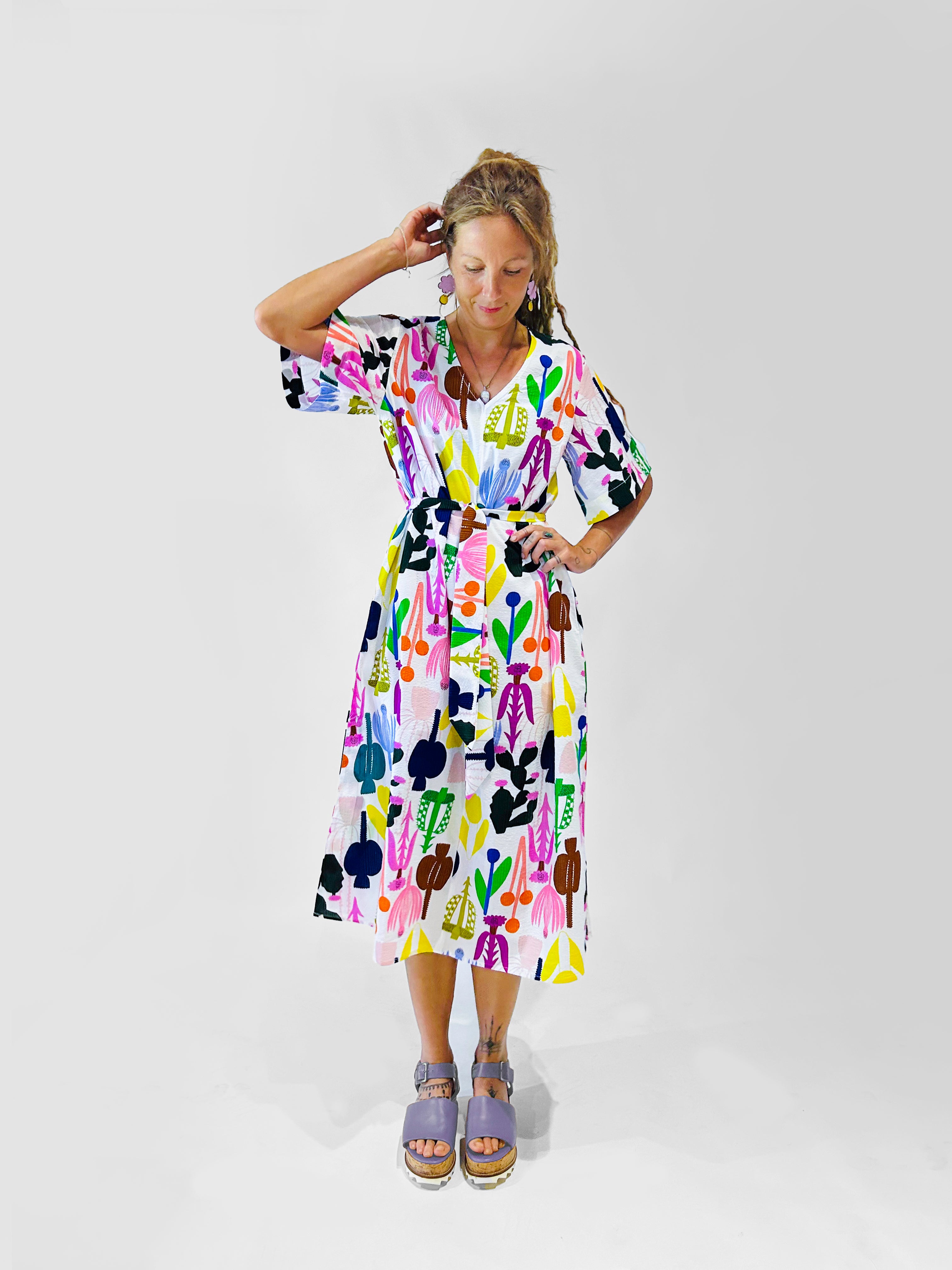 The Artist Garden 100% seersucker cotton dress