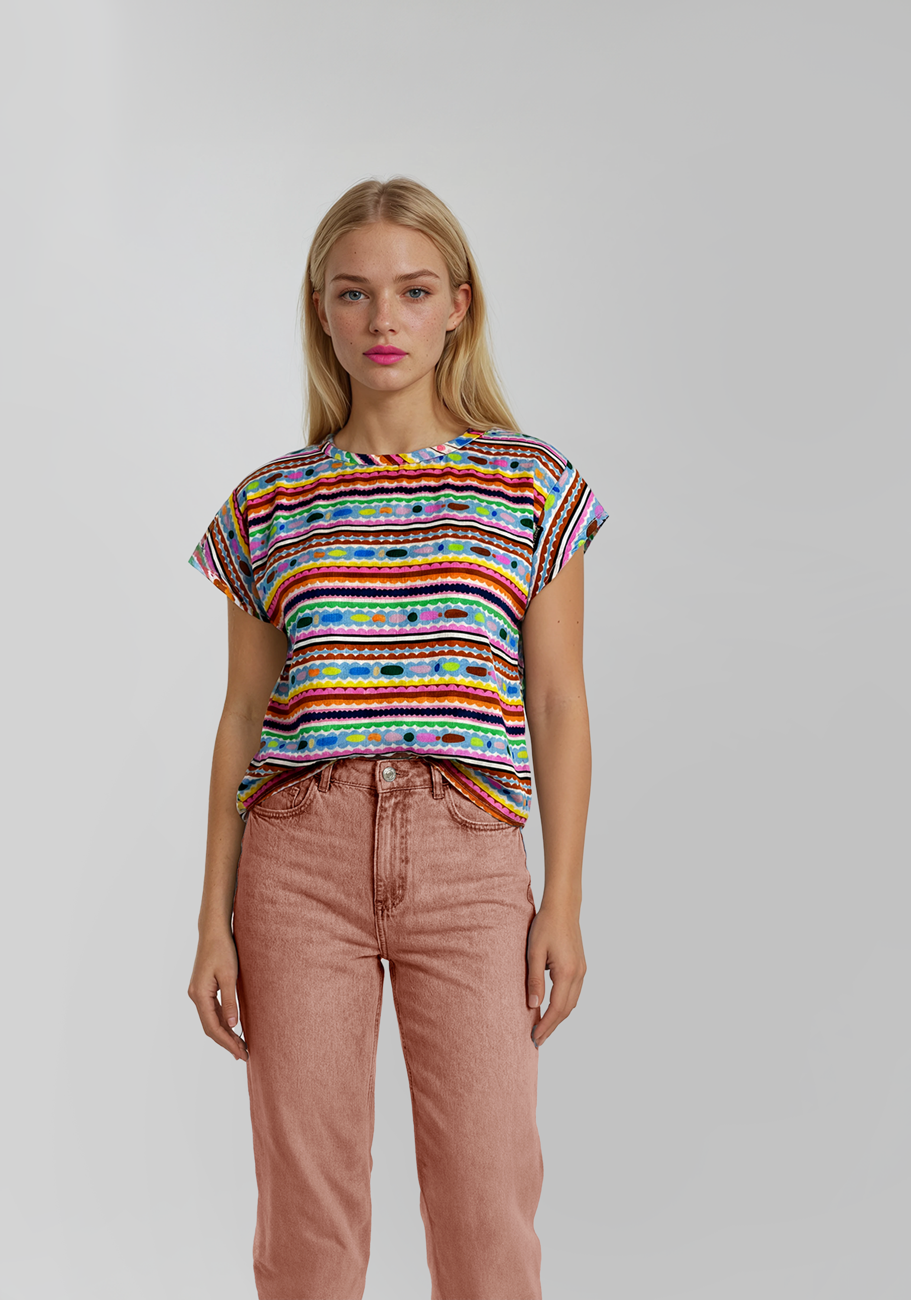 Colour Bomb Lines cotton seersucker (sample S)