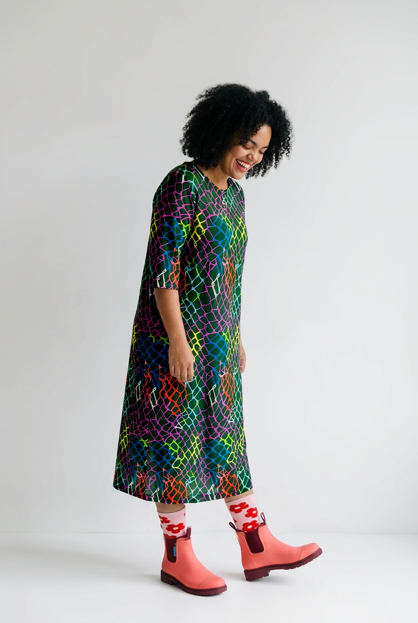 Neon Knit Jersey Dress
