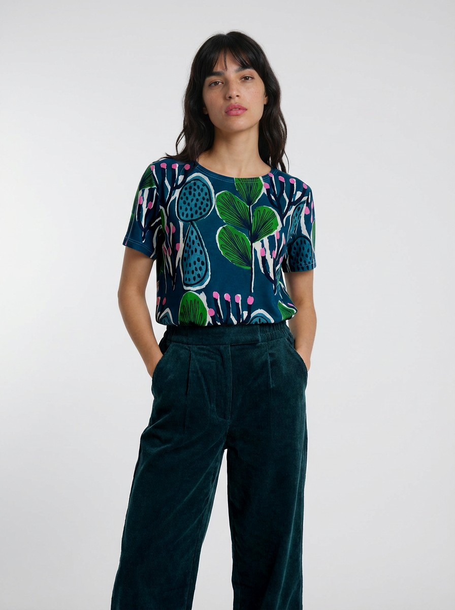 Coral Cacti Jersey Top