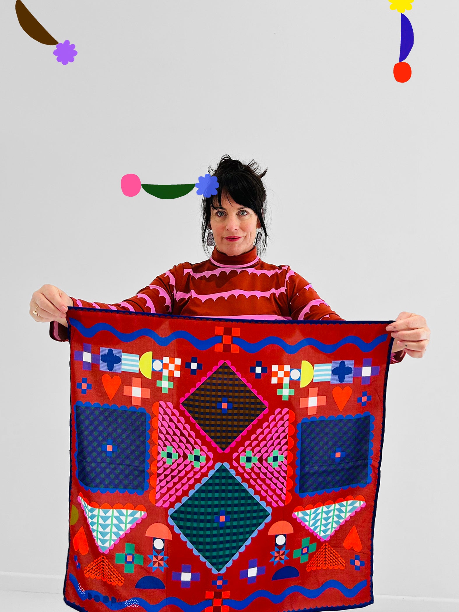 The Stitch Play Patchwork  95% cotton 5% Silk Scarf