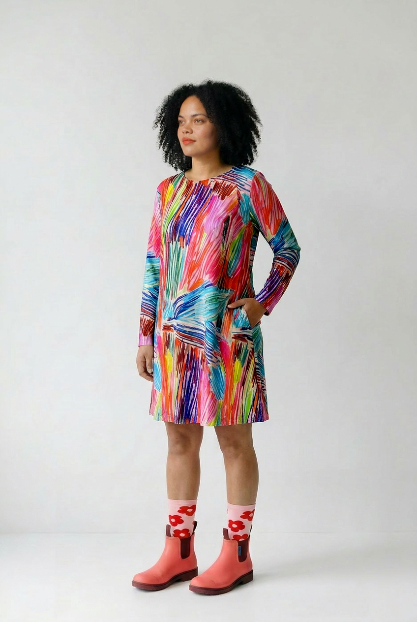 Mini Traces Jersey Dress