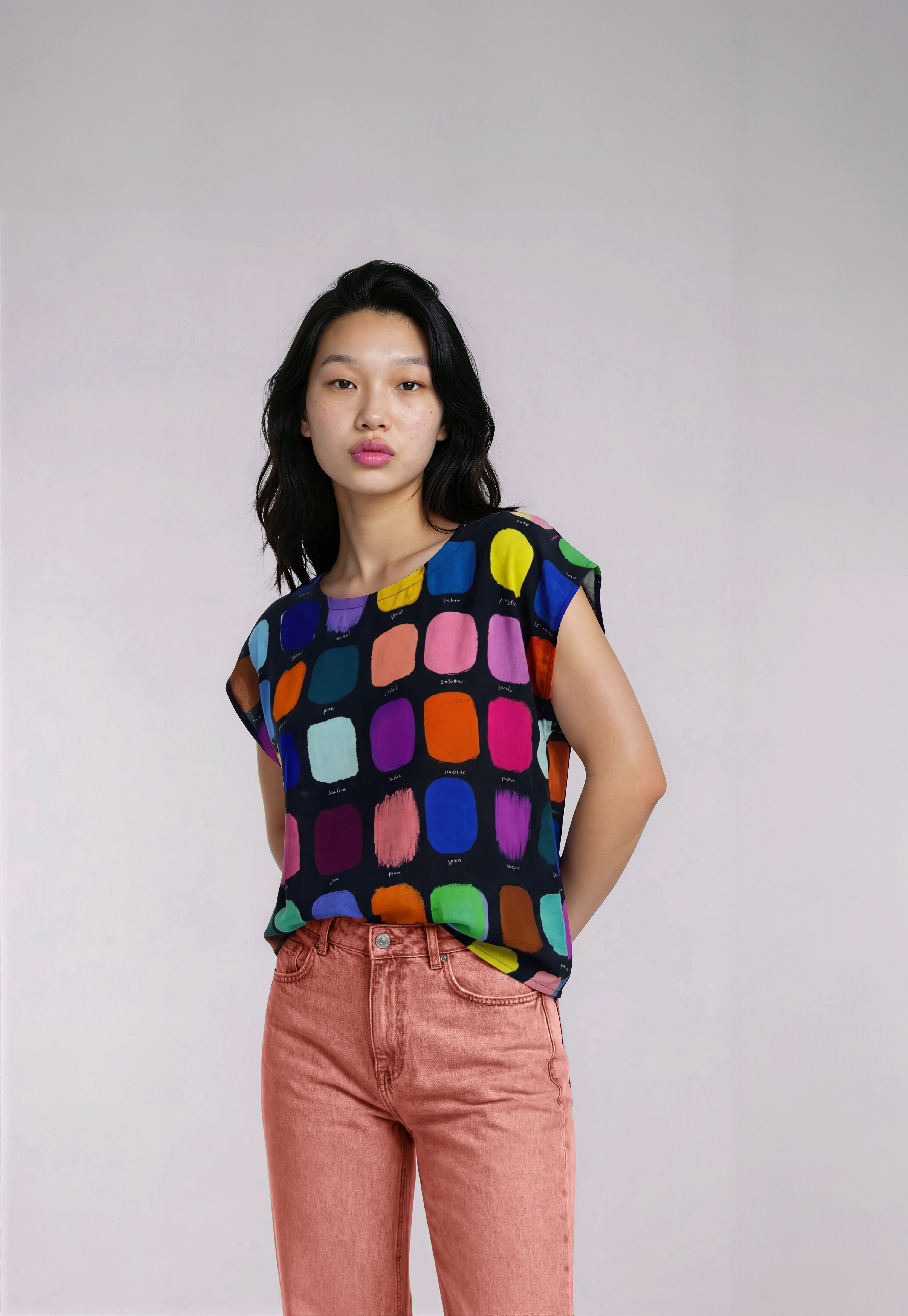 Artist Palette cotton linen top