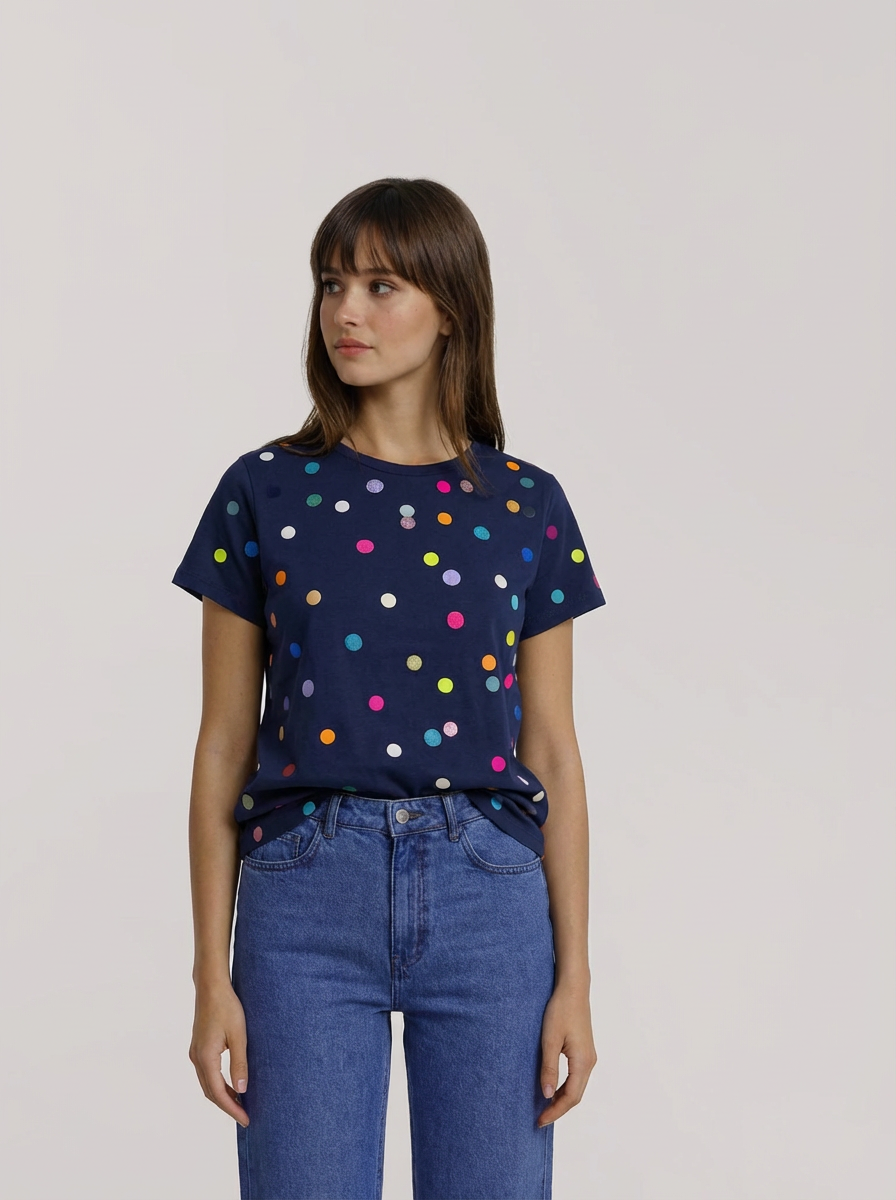 Confetti hand cut vinyl jersey top ~ last one