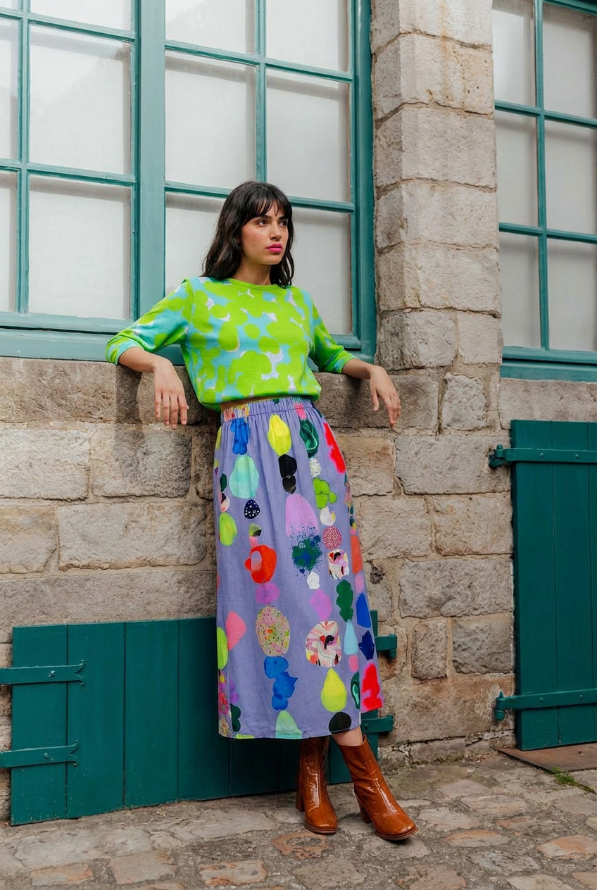 Dancing Sunbeams tencel twill skirt