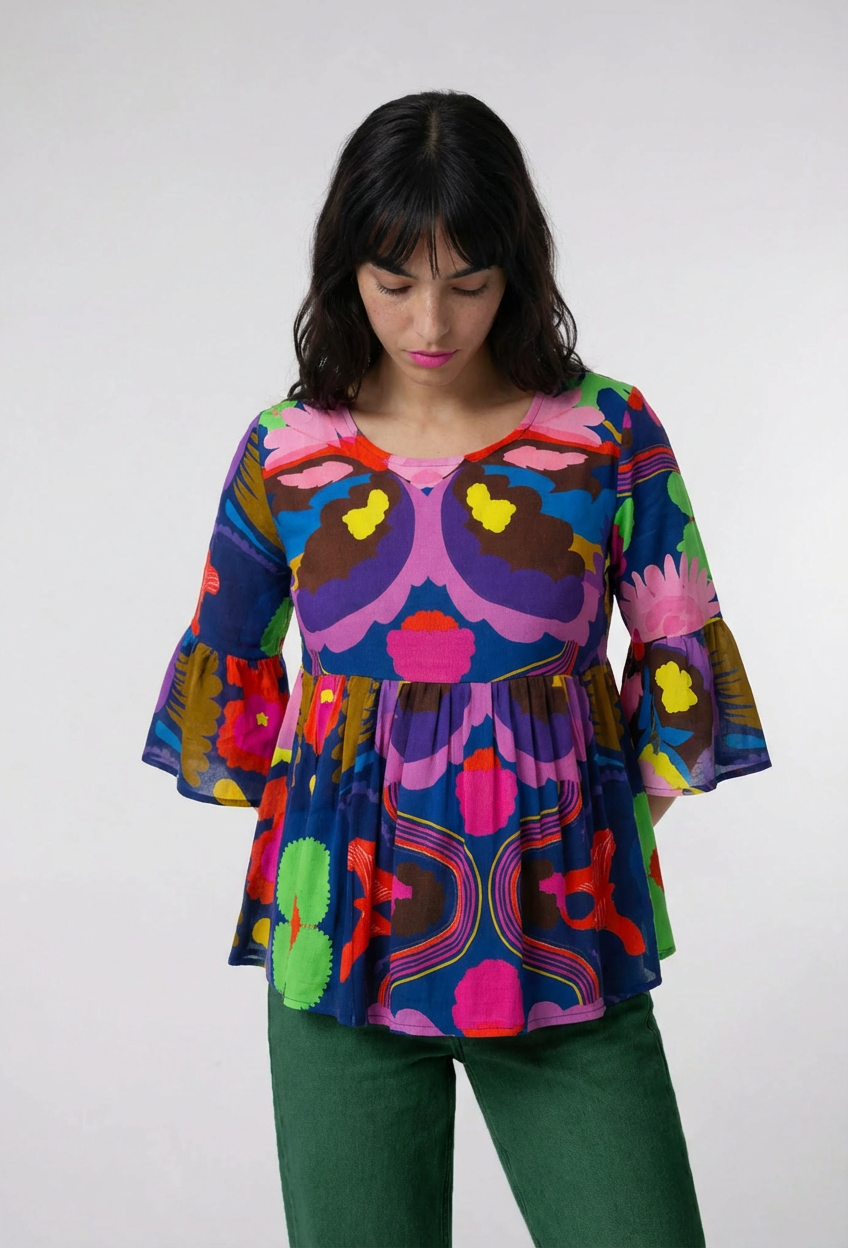 Night Bloom Euphoria Pleated Top LAST ONES