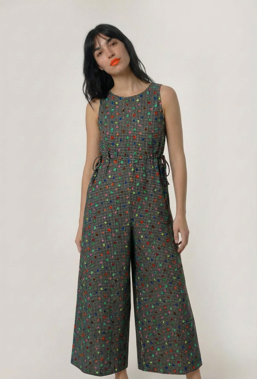 Stitch + Cross seersucker jumpsuit