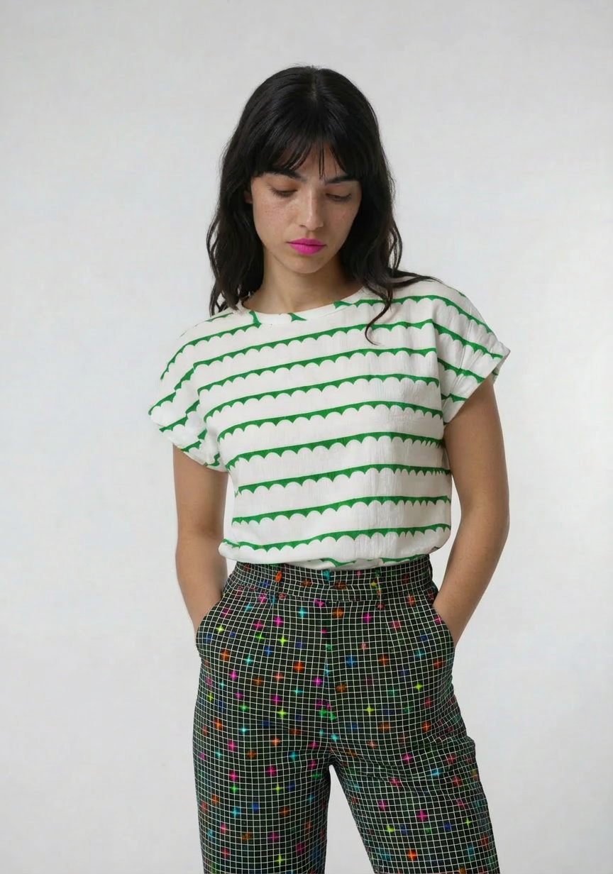 Stitch To Cross seersucker cotton pants LAST ONES