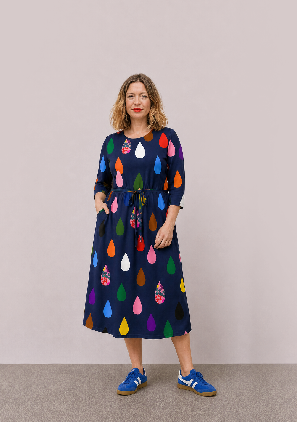 Flower Drops Garden Jersey Dress