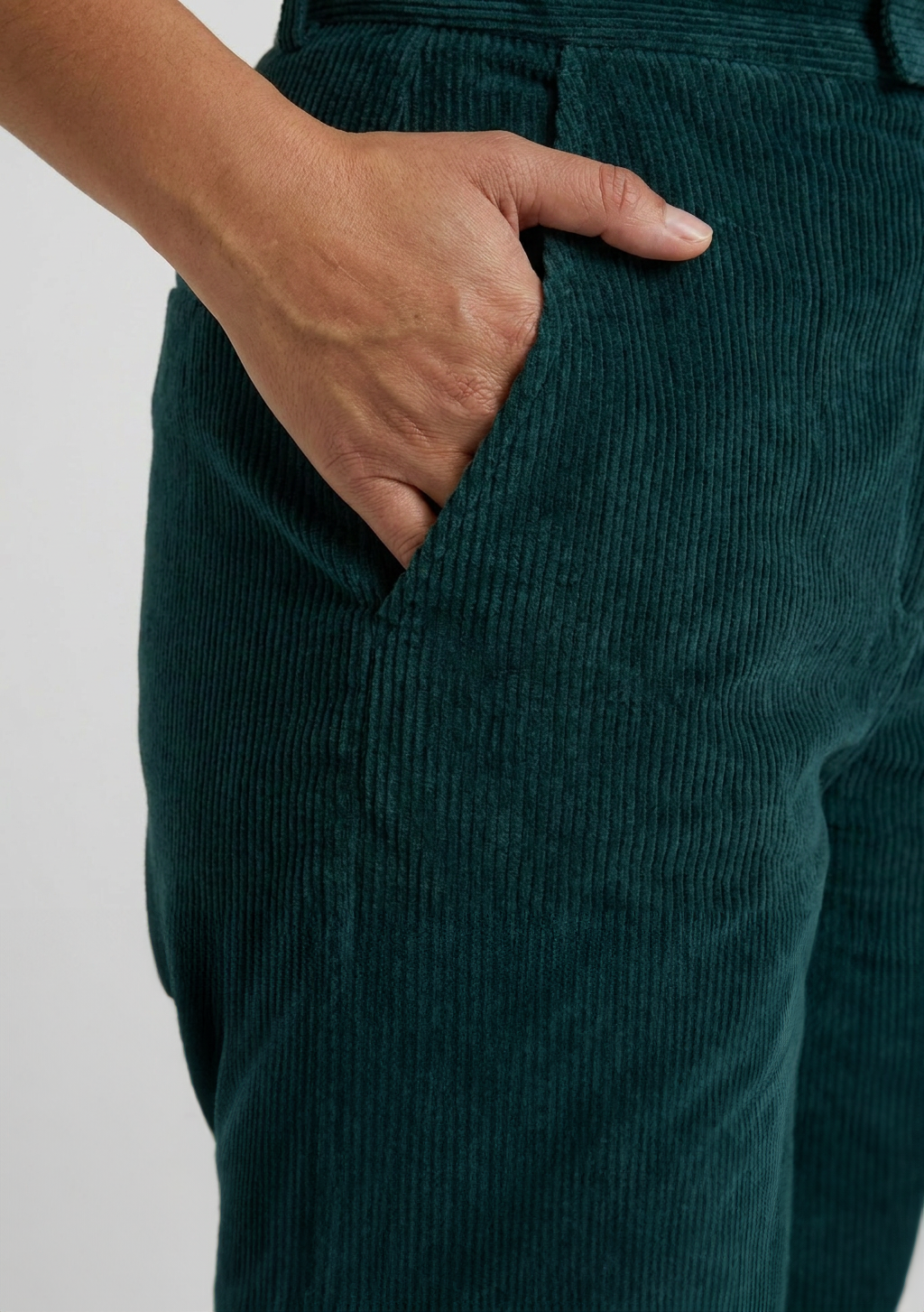 Teal Velvet Corduroy Pants