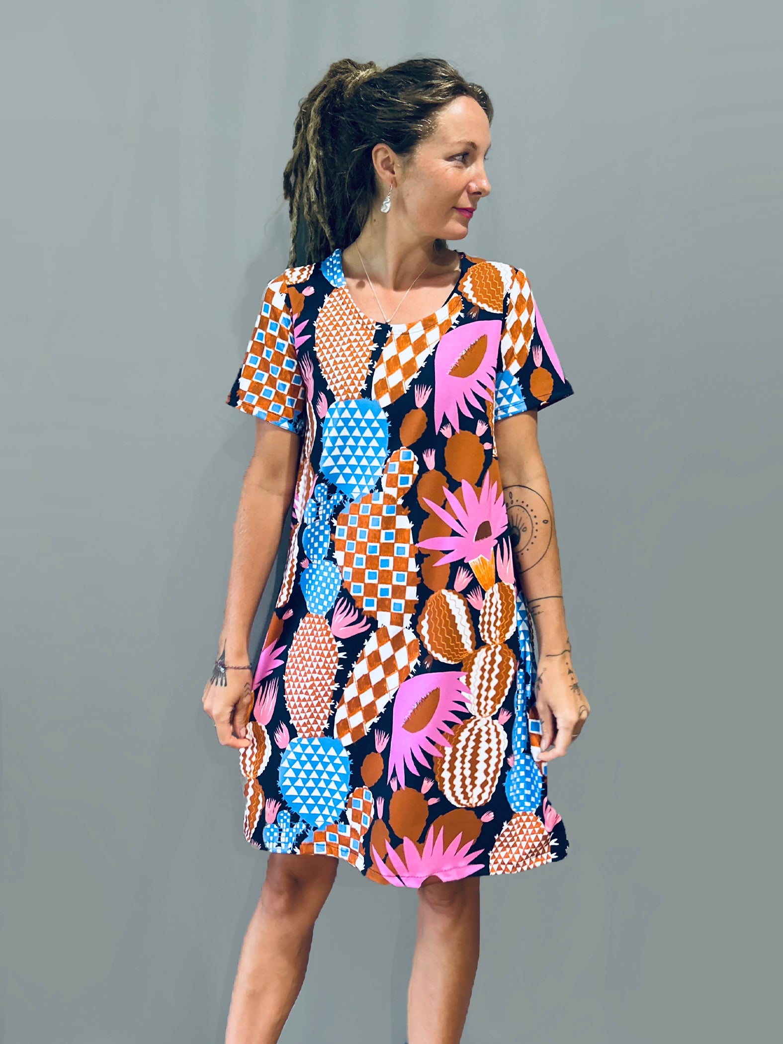 Bloom Cacti Jersey T&#39;dress - Last Ones