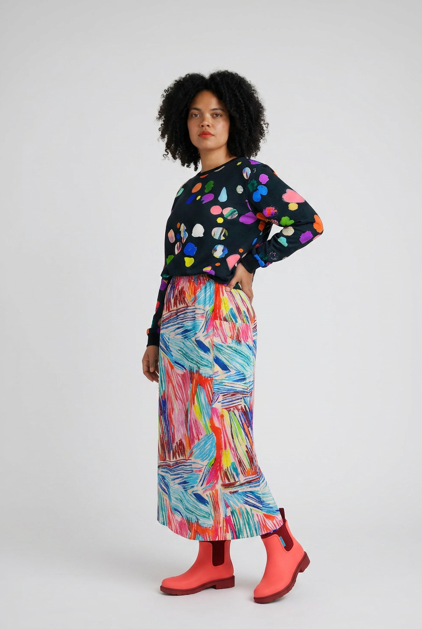 Traces tencel twill skirt
