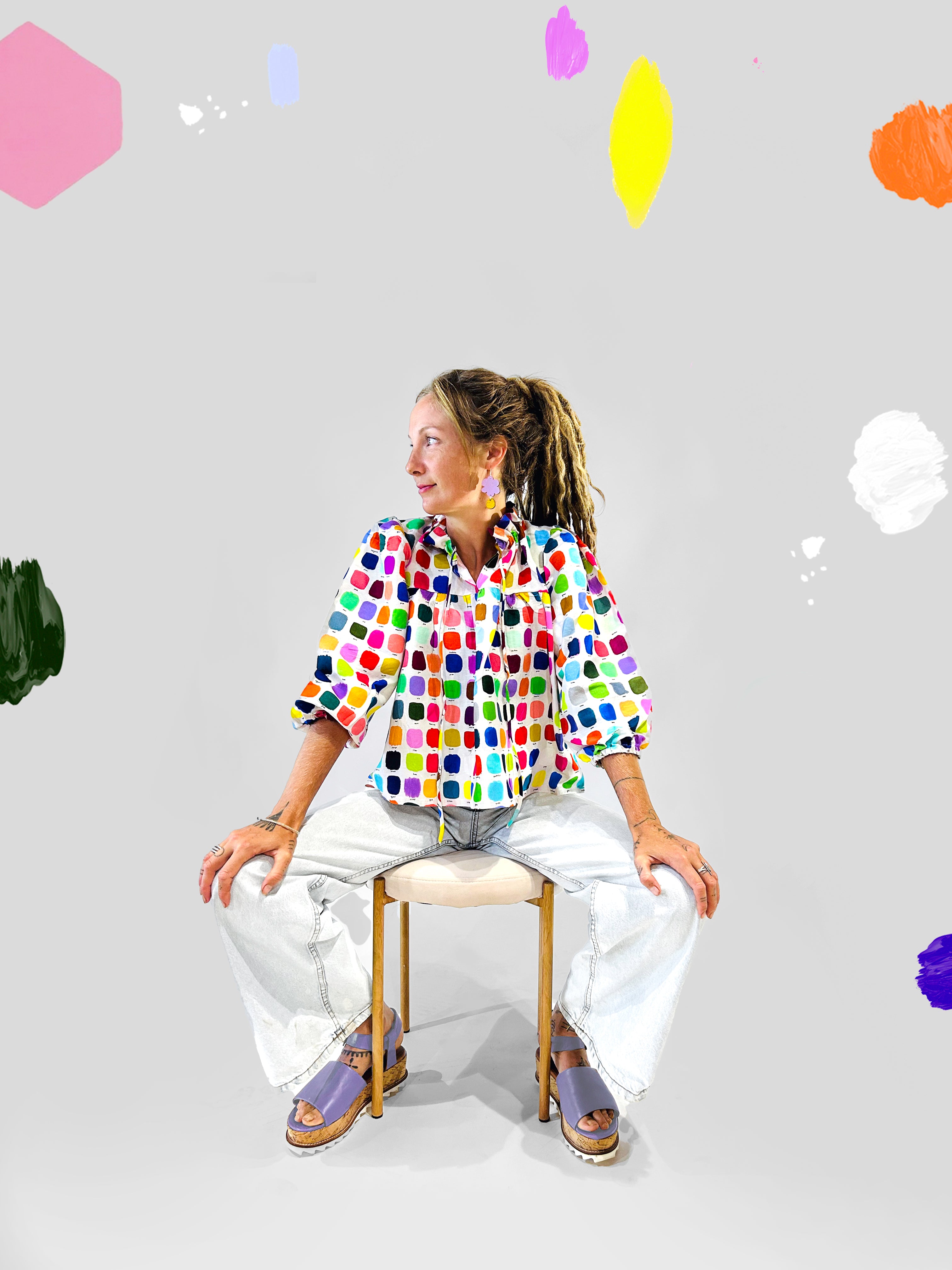 The Artist Palette viscose linen blouse XS-S