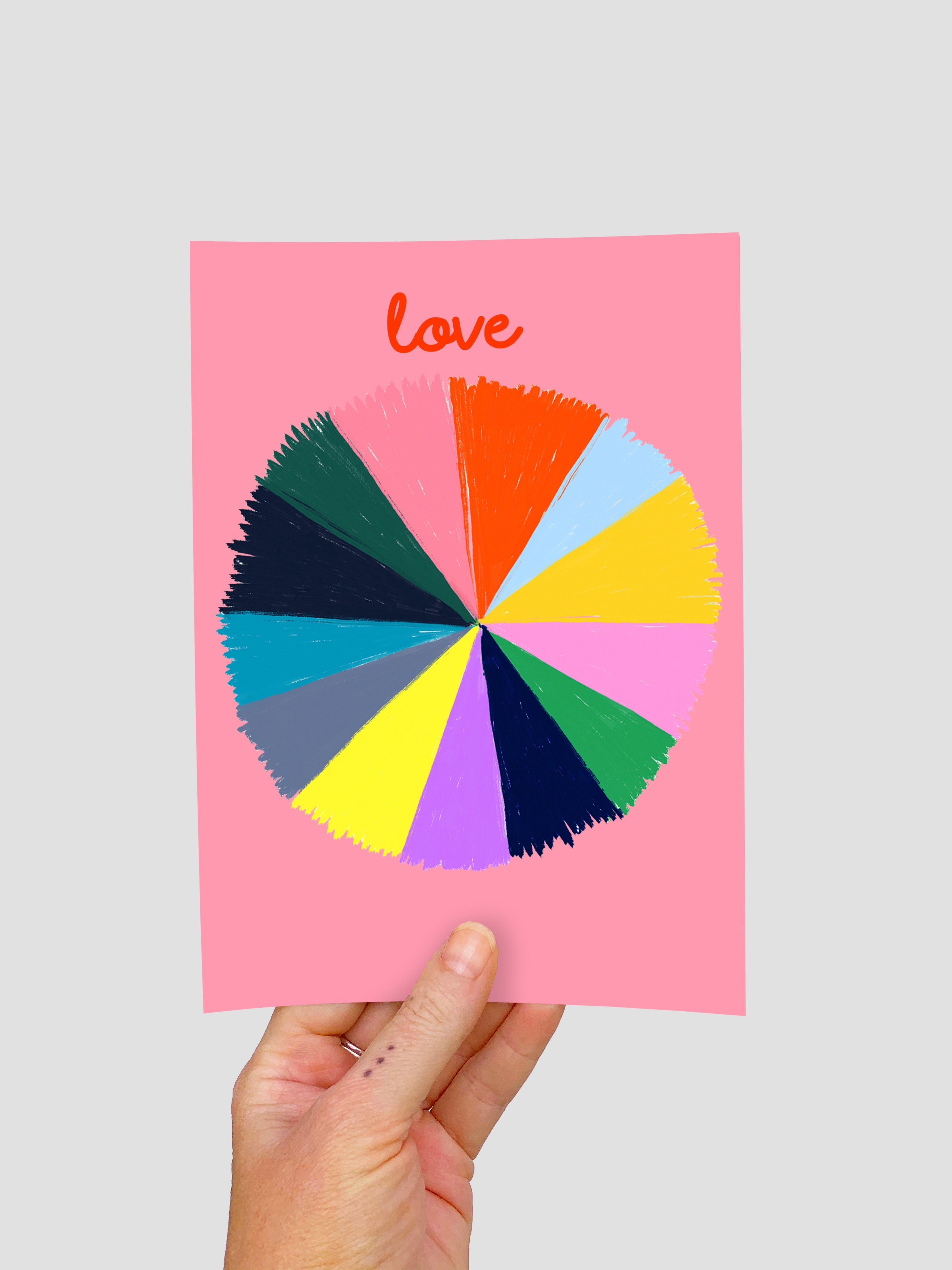 Colour Love Wheel (large) A5 Postcard (4629545975904)