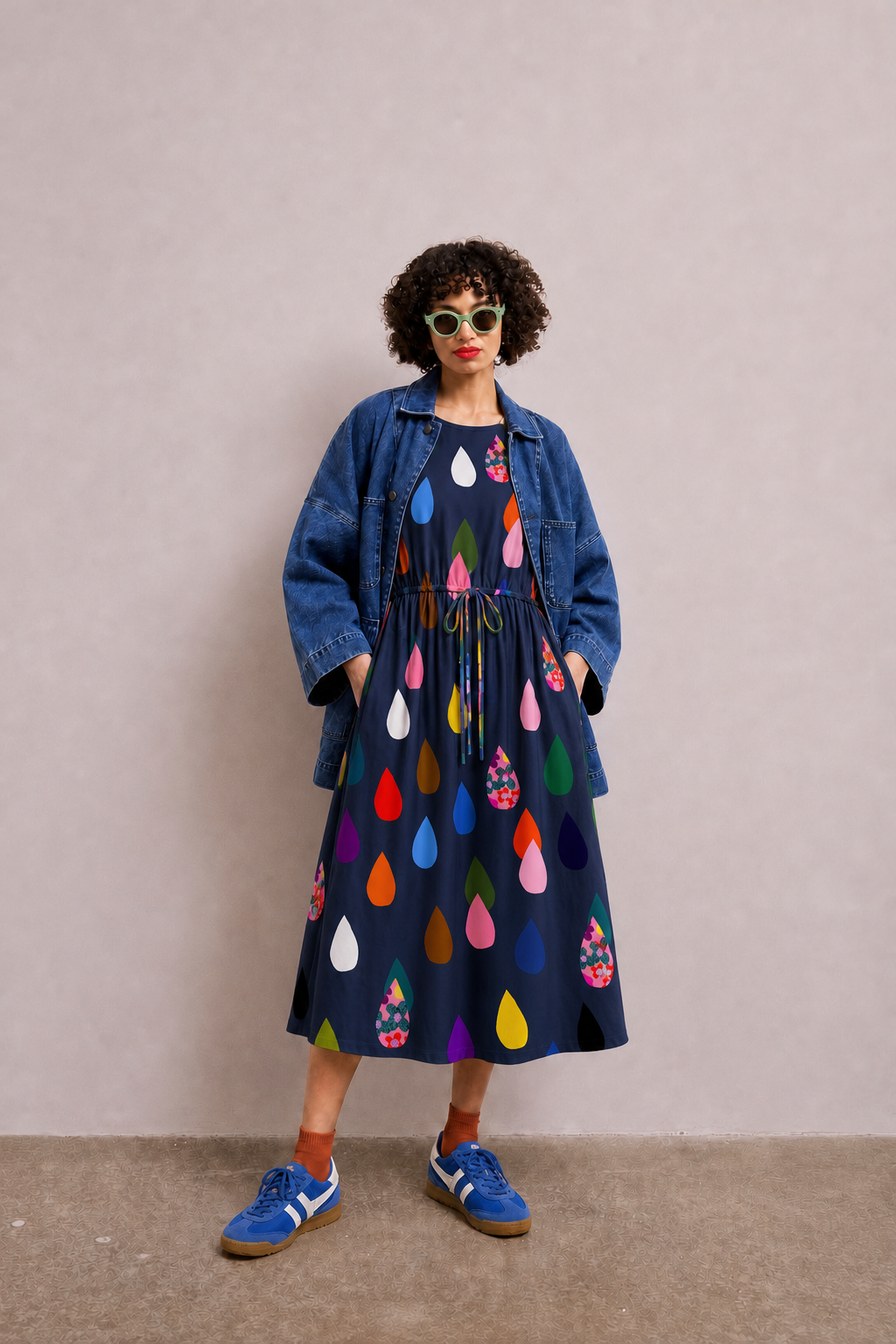 Flower Drops Garden Jersey Dress