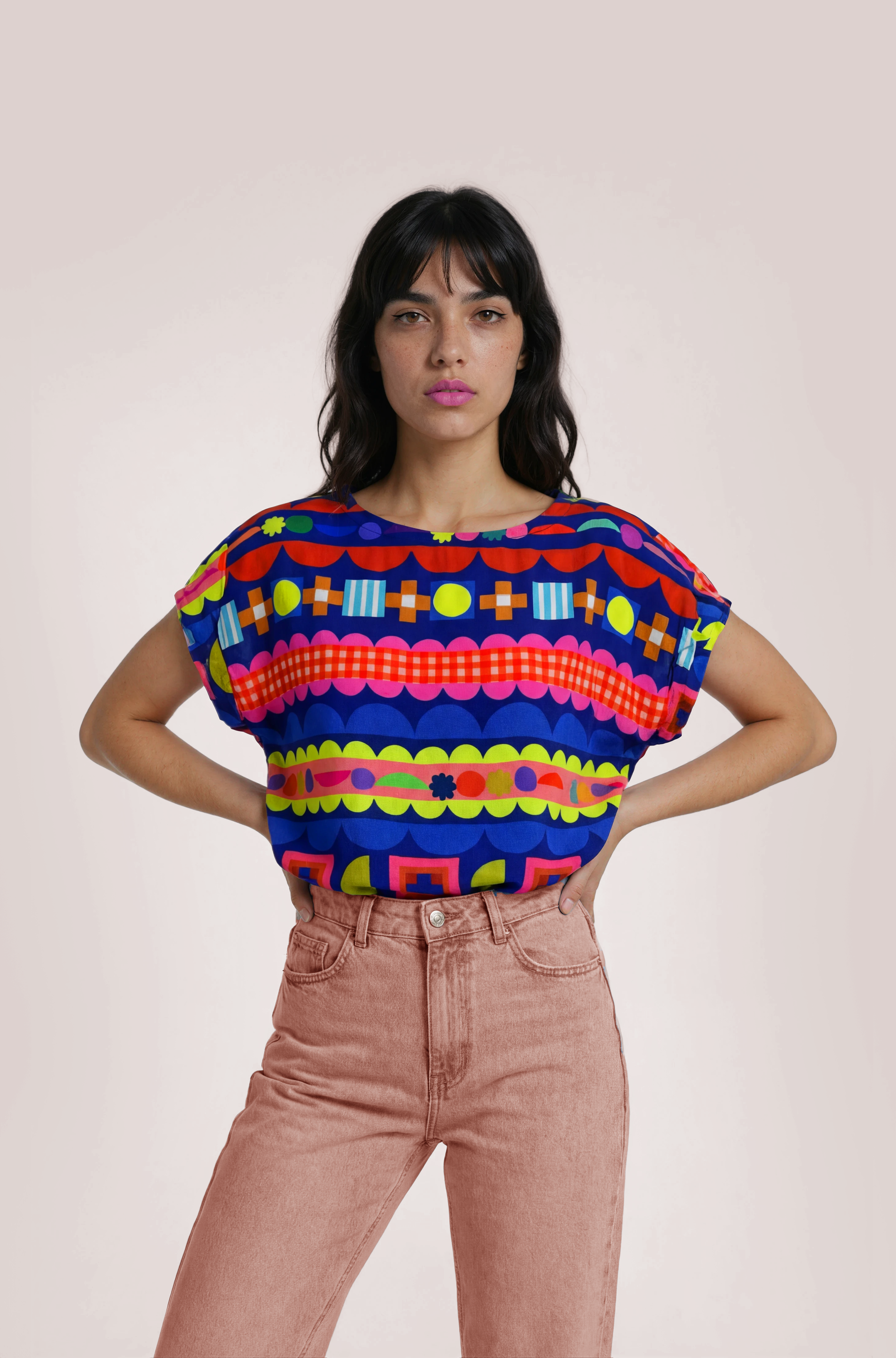Sweet Fritti viscose crepe top
