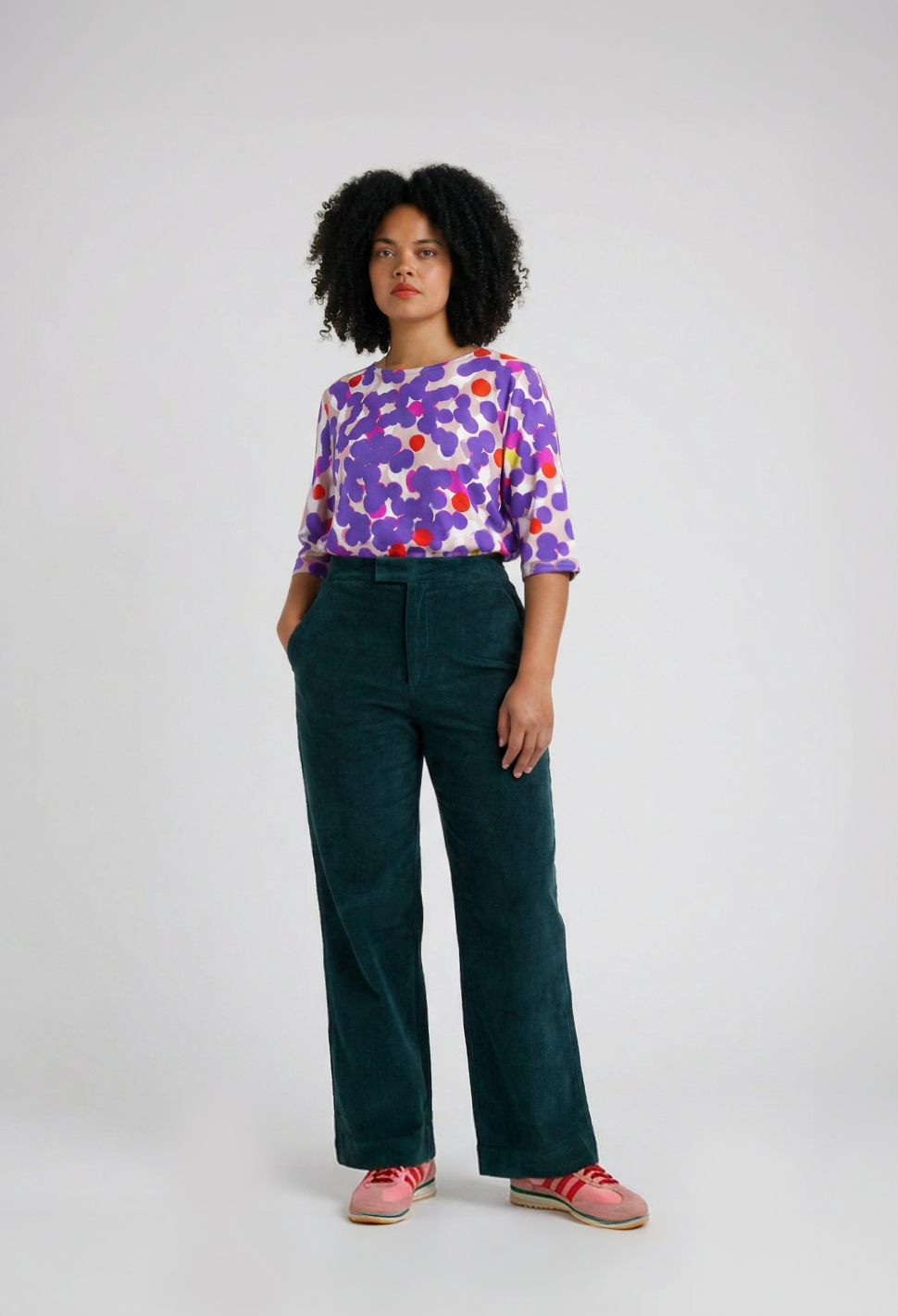 Teal Velvet Corduroy Pants