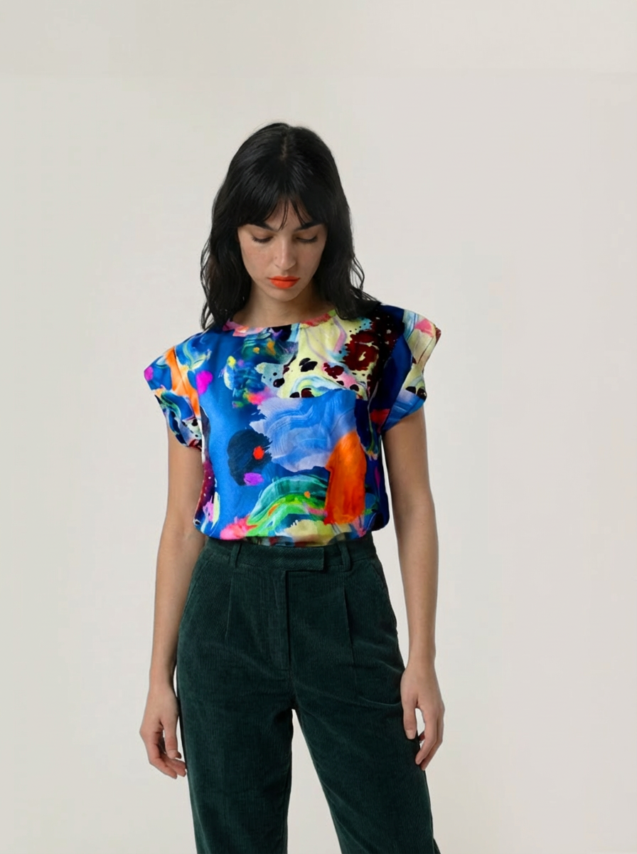 The Artist Way Splat cotton linen top