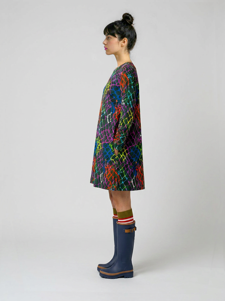 Neon Knit Mini Jersey Dress
