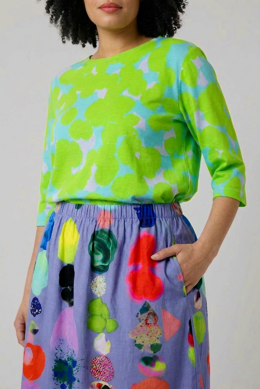 Cosmic Lime Confetti Jersey Top
