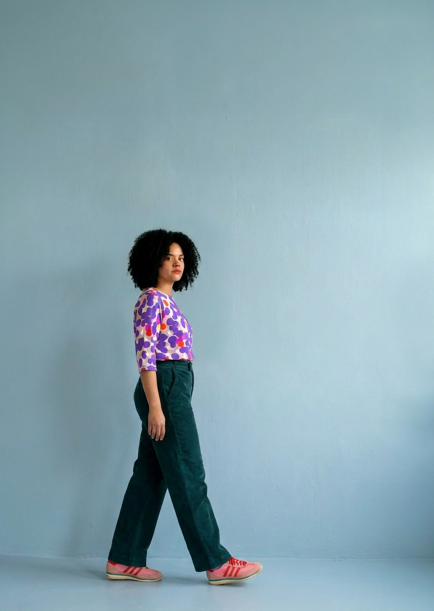 Teal Velvet Corduroy Pants