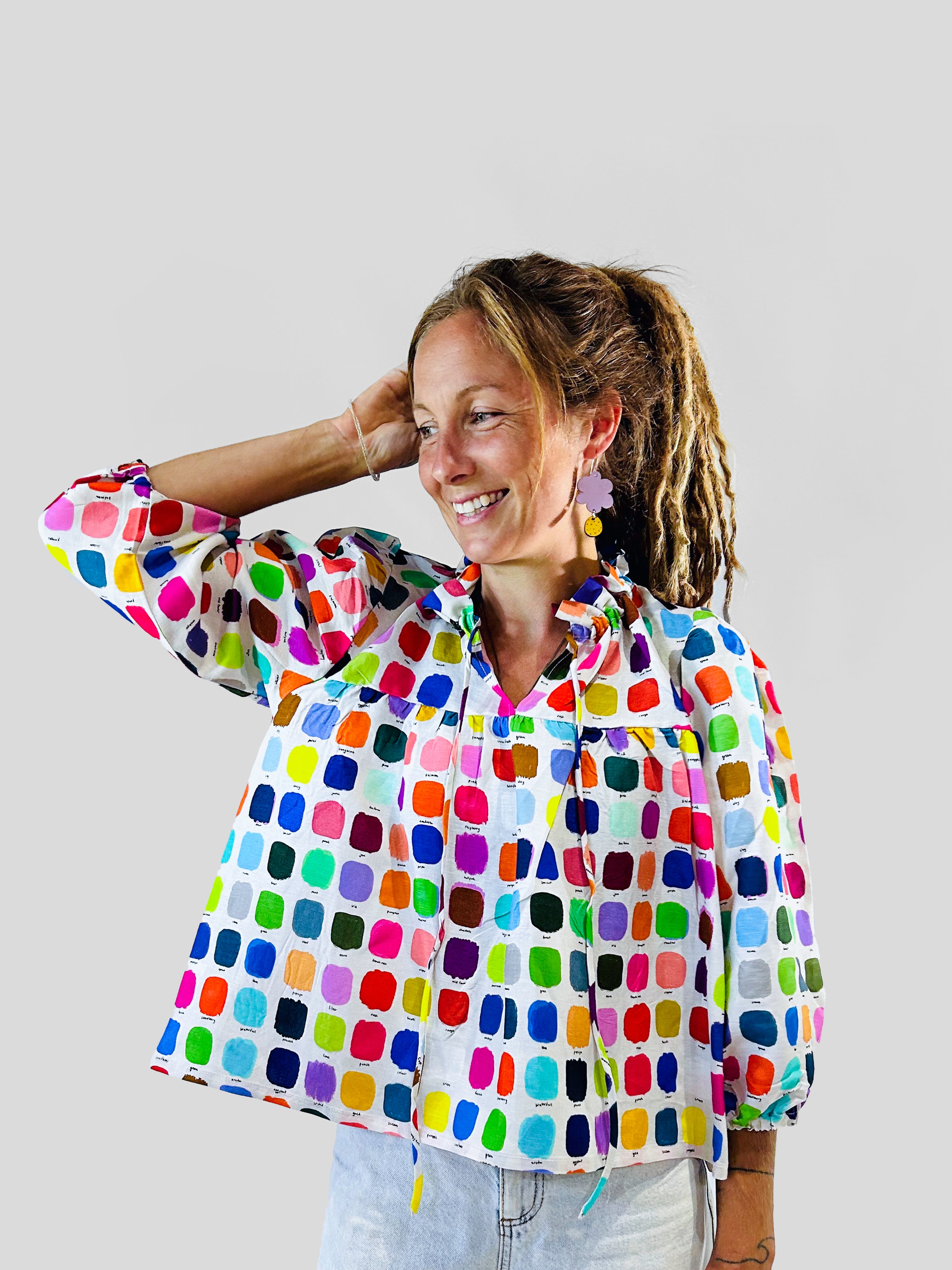 The Artist Palette viscose linen blouse XS-S