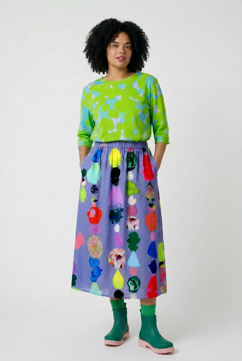 Cosmic Lime Confetti Jersey Top