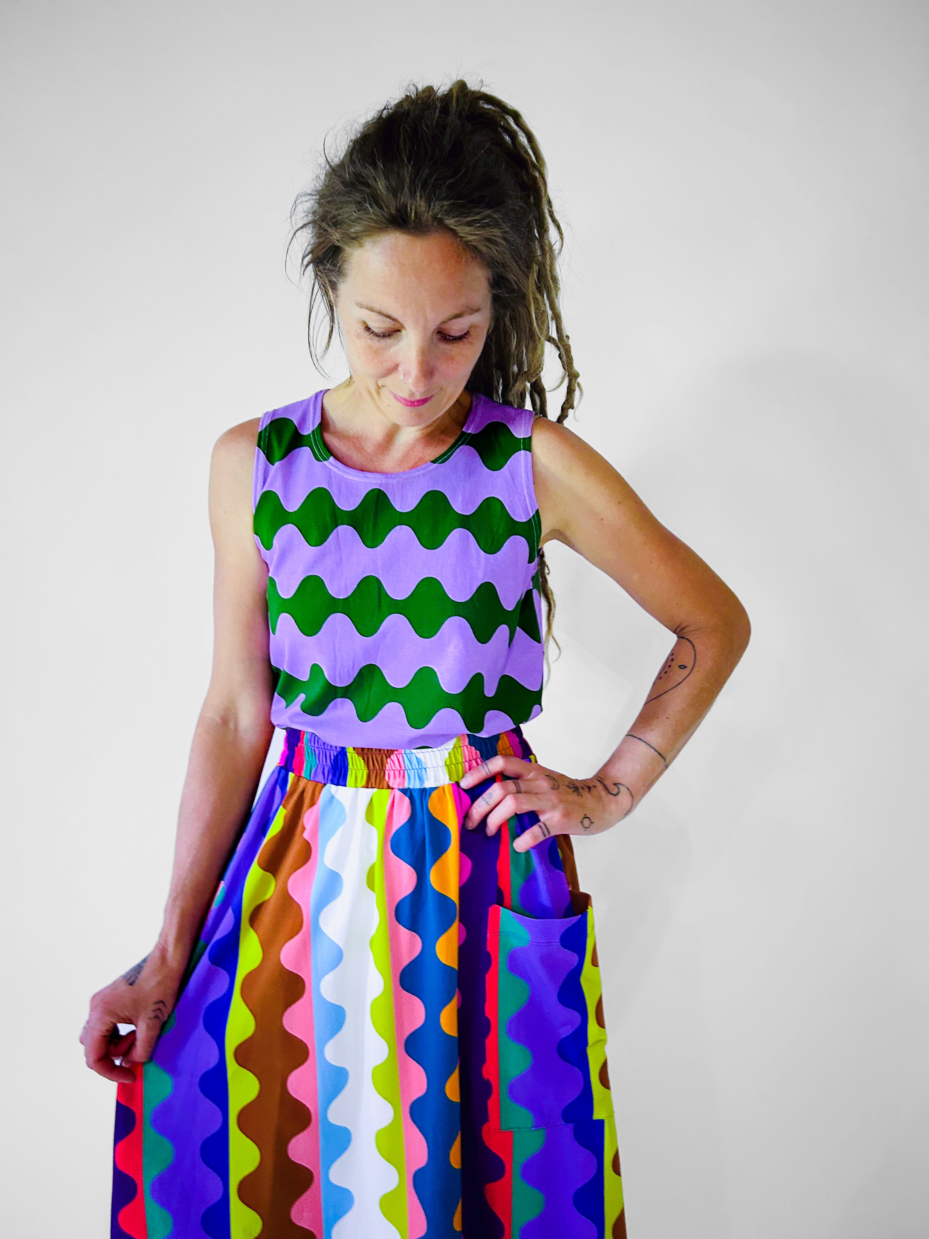 The Artist Colour Waves jersey skirt