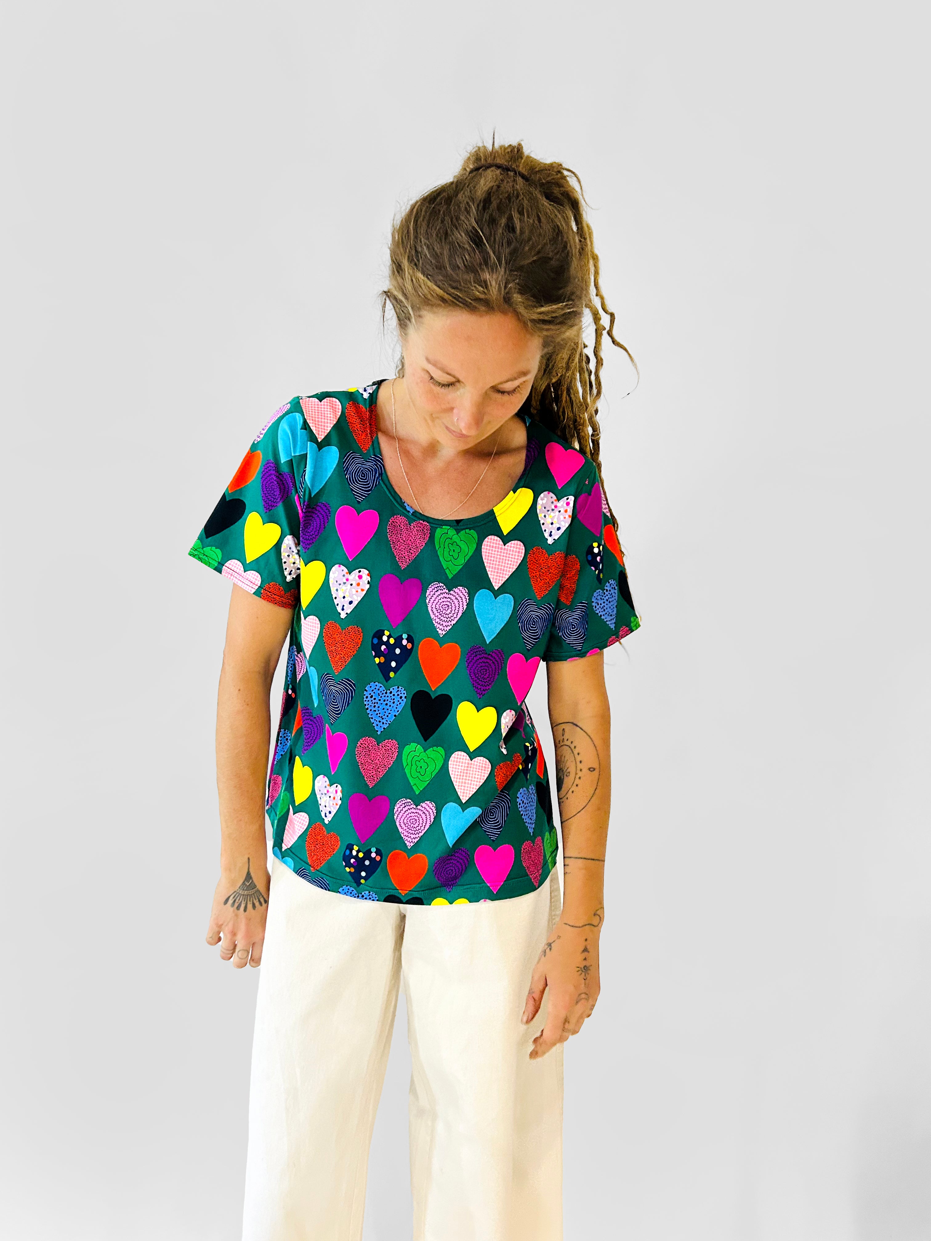 Patchwork Hearts Jersey T'shirt