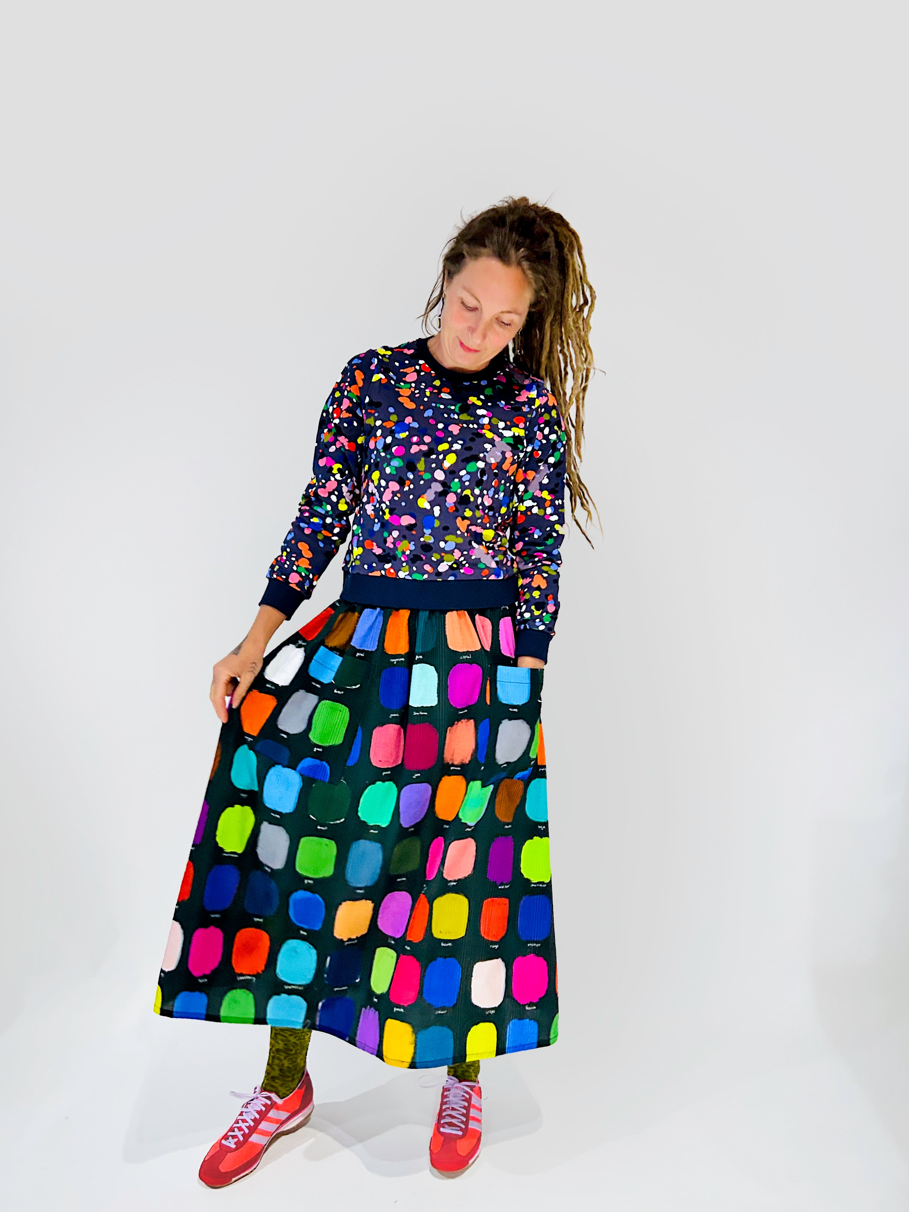 Paint Swatch seersucker skirt