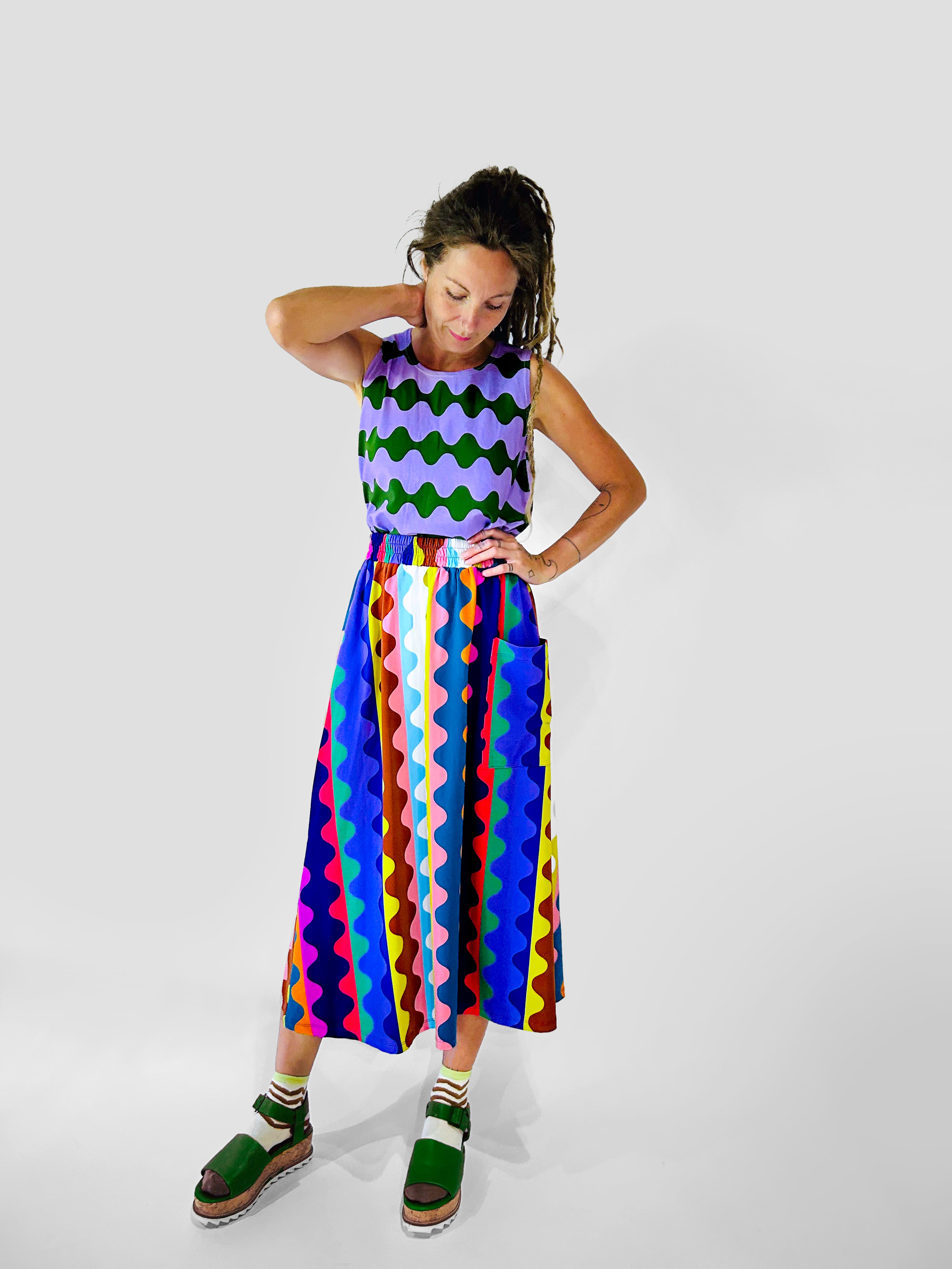 The Artist Colour Waves jersey skirt