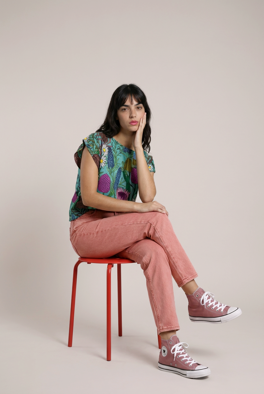 Willow's Garden cotton linen top