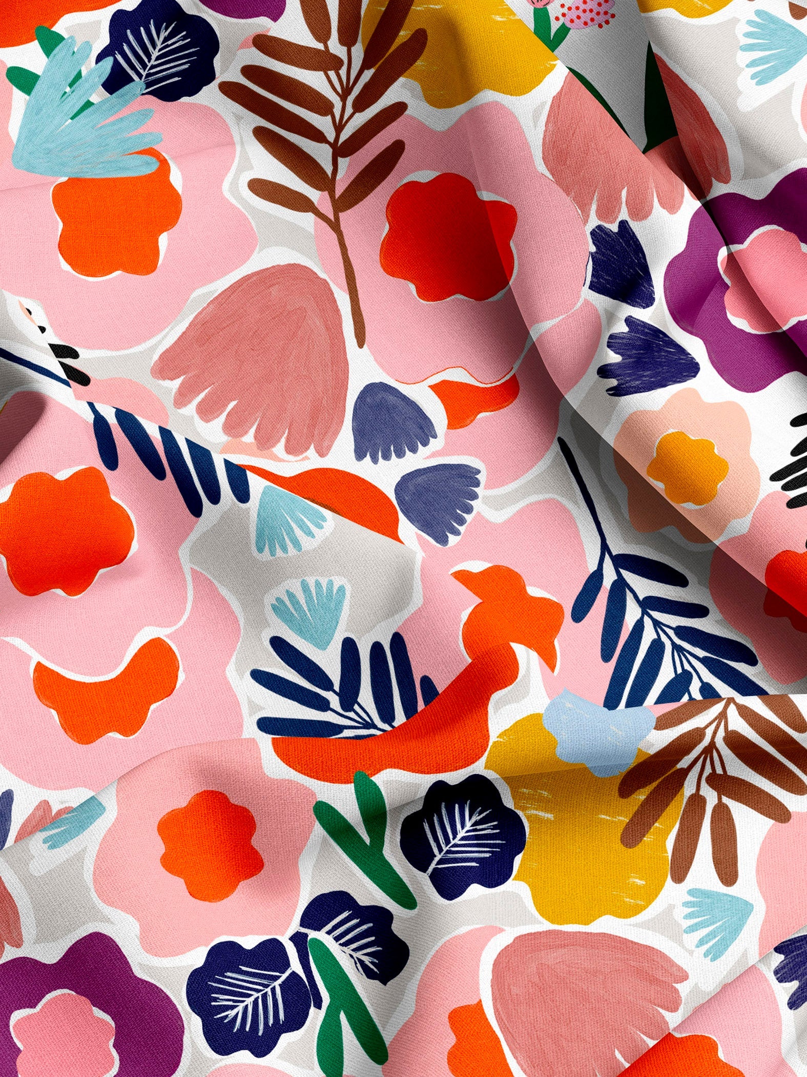 Blooming Blossom cotton linen (cut piece 50cm) small scale