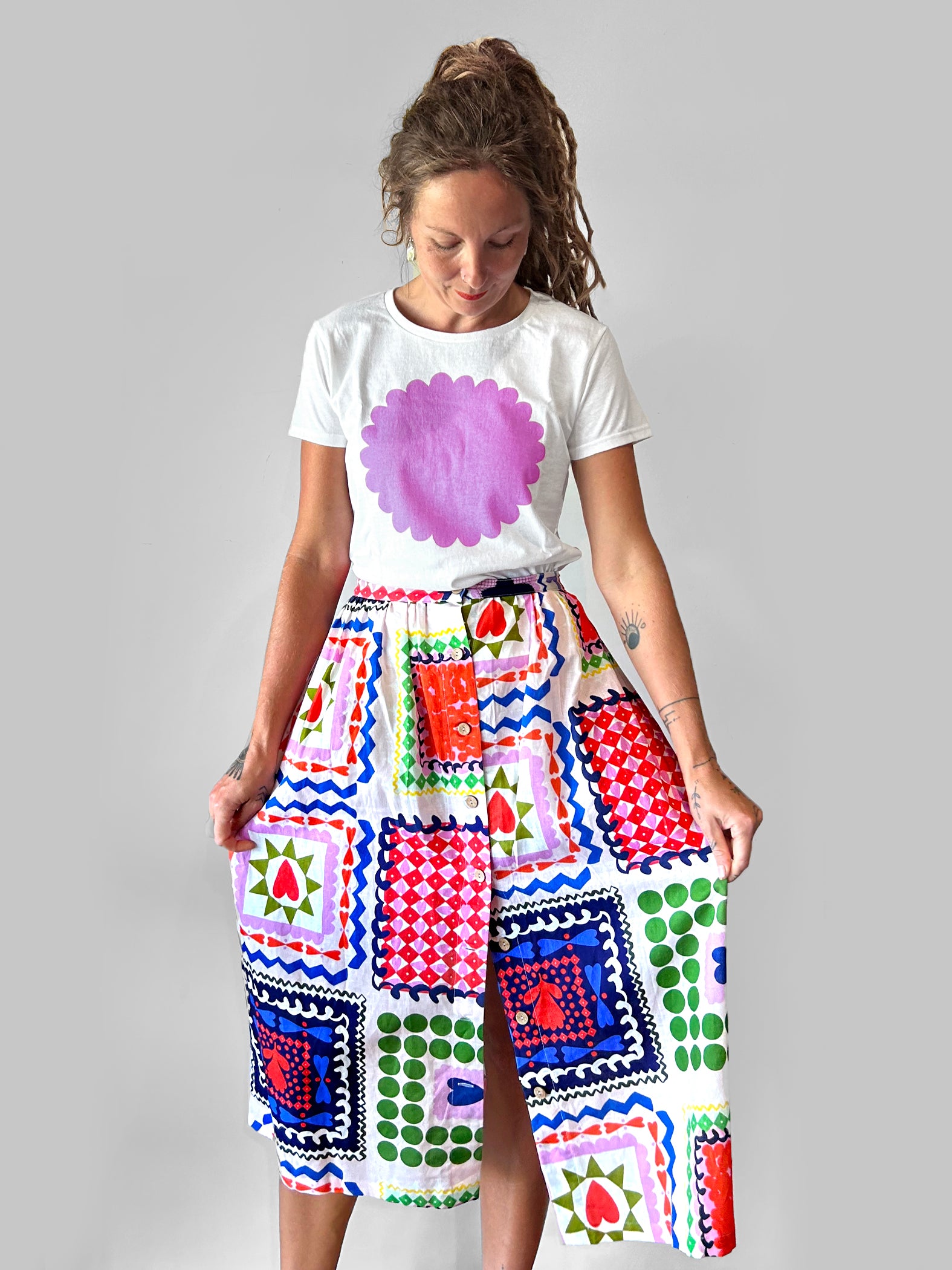 Je t&#39;aime 100% linen cotton skirt Last One size S