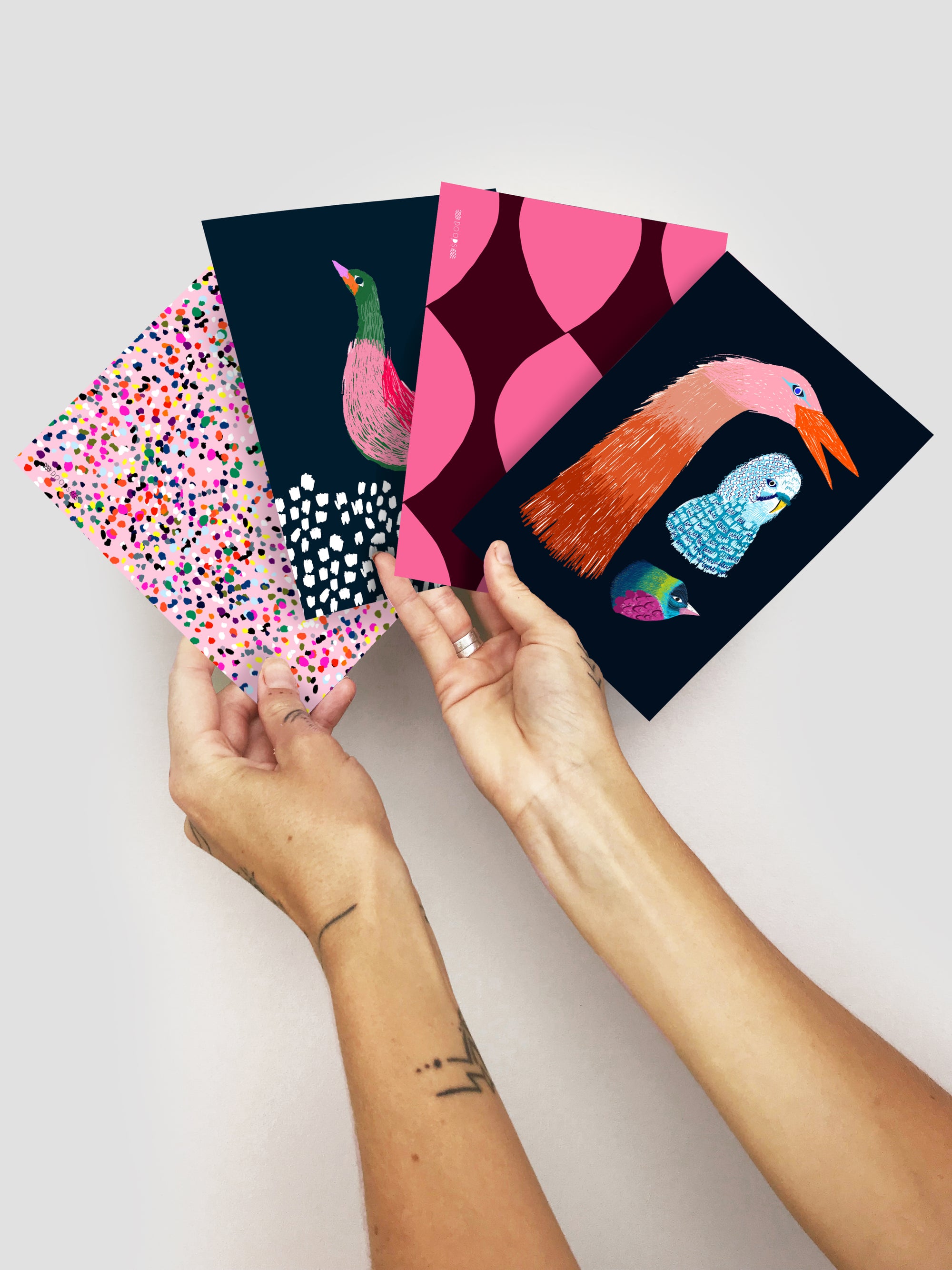 Pink Twist (large) A5 Postcard (4631585488992)