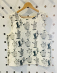 Cacti linen screen-printed top