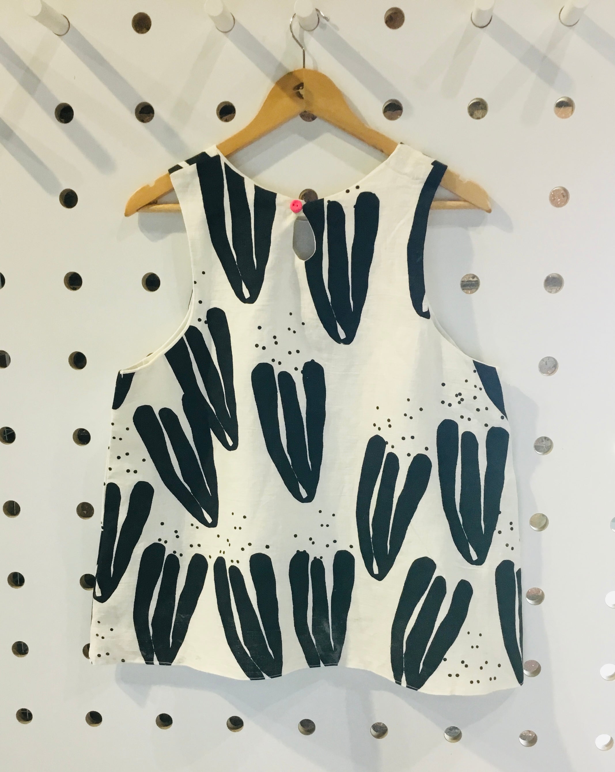 Cacti linen screen-printed top