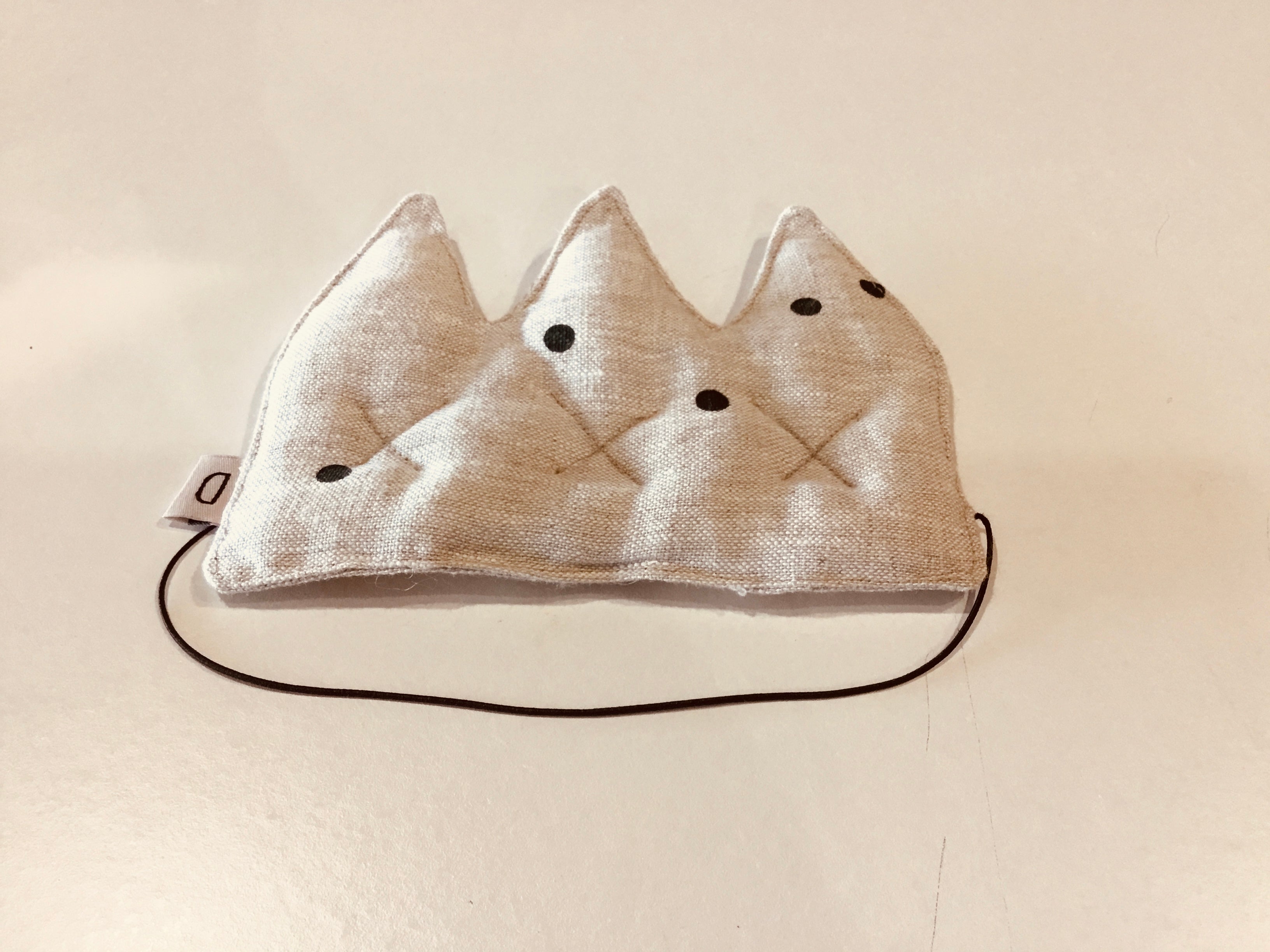 Kids screen printed linen crown