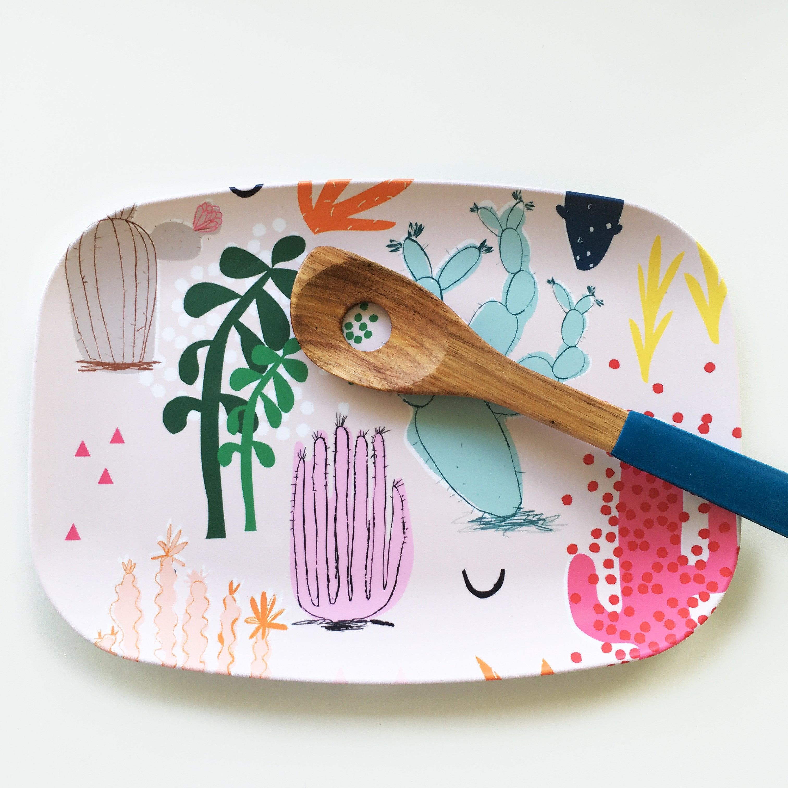 Tropical Cactus Garden 10” x 14” melamine platter  (9382163848)
